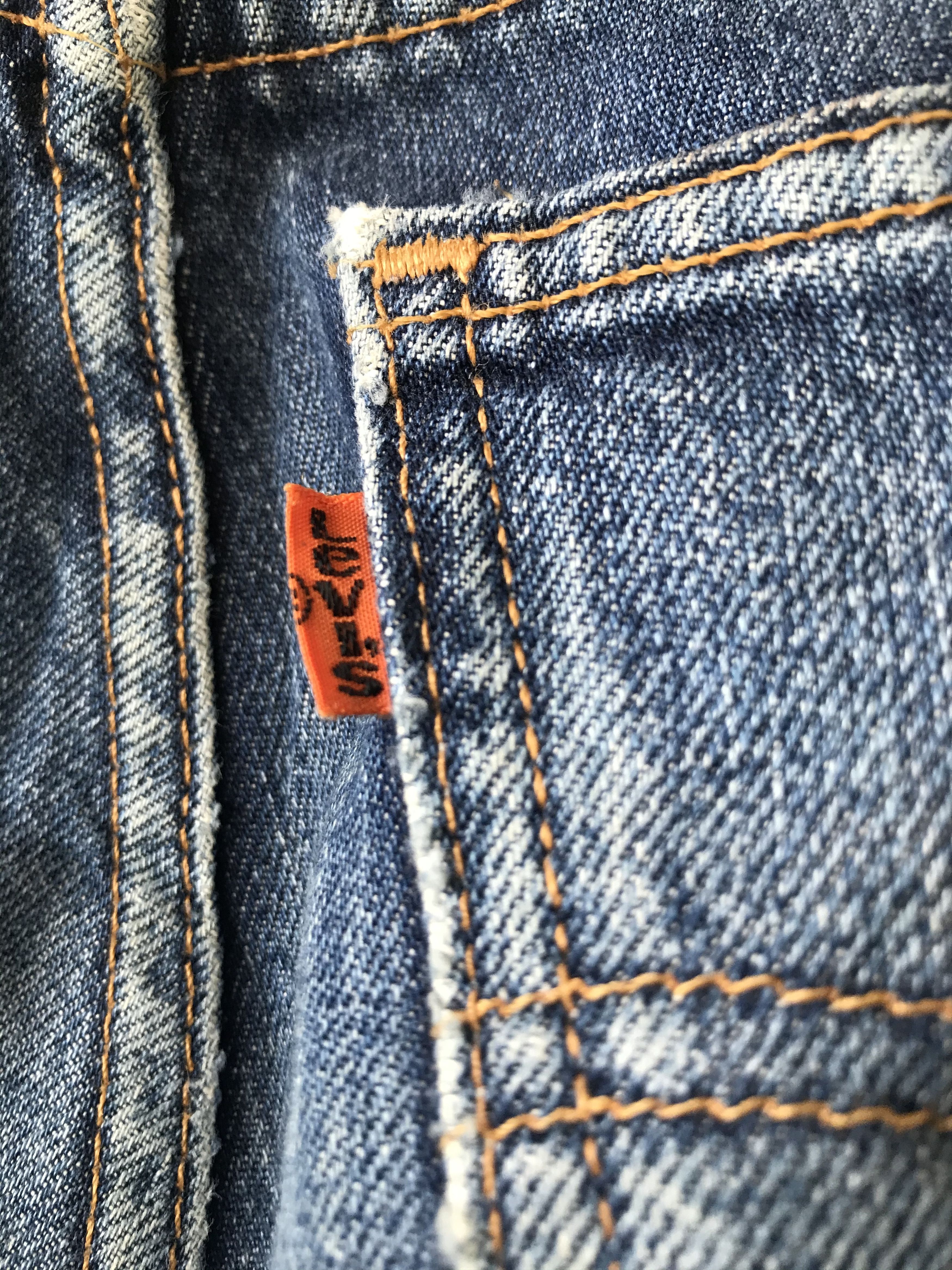 Levi's Levis 607 Orange Tab Sashiko Boro Design Made in Pakistan Size US 34 / EU 50 - 6 Thumbnail