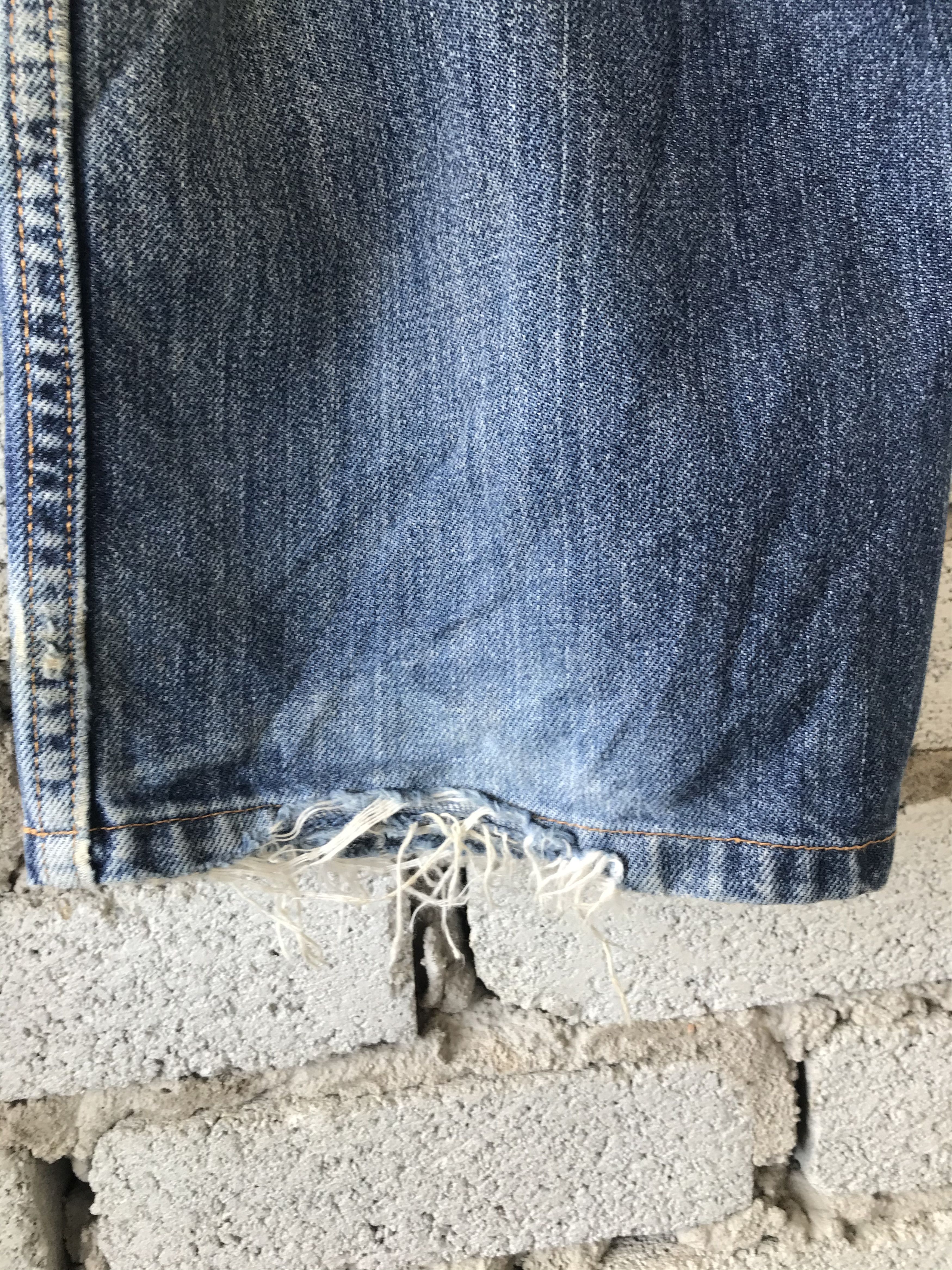 Levi's Levis 607 Orange Tab Sashiko Boro Design Made in Pakistan Size US 34 / EU 50 - 4 Thumbnail