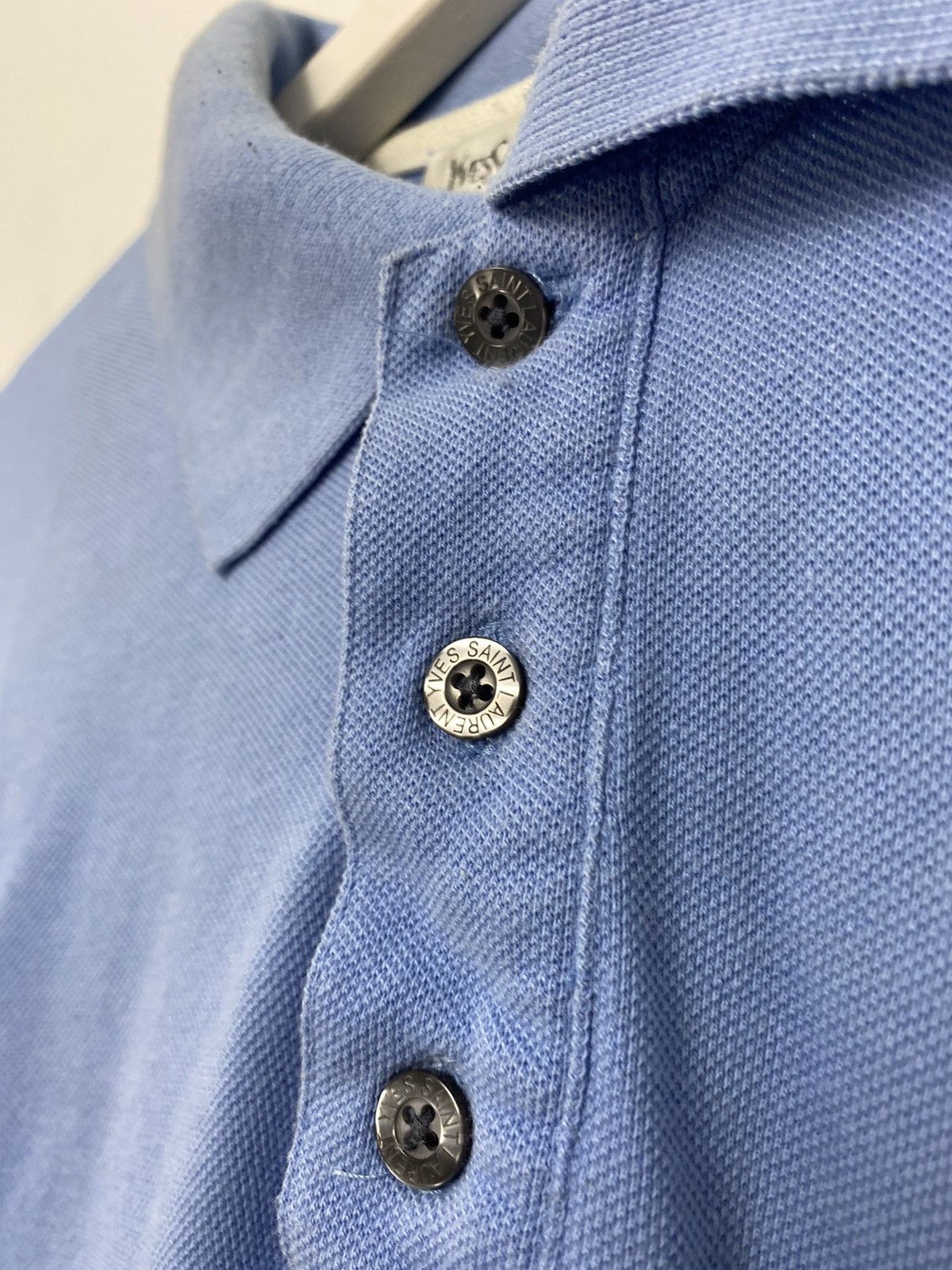 Yves Saint Laurent YSL Yves Saint Laurent Baby Blue Polo Shirt Size US XL / EU 56 / 4 - 4 Thumbnail