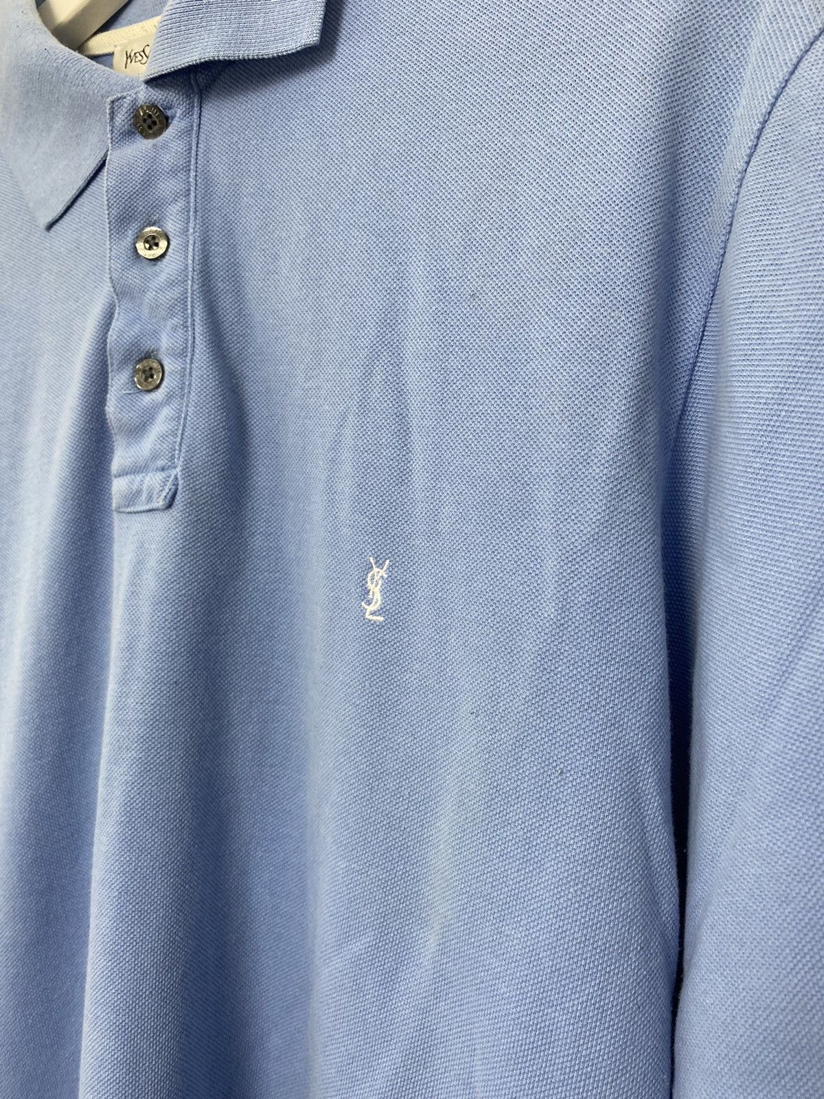Yves Saint Laurent YSL Yves Saint Laurent Baby Blue Polo Shirt Size US XL / EU 56 / 4 - 2 Thumbnail