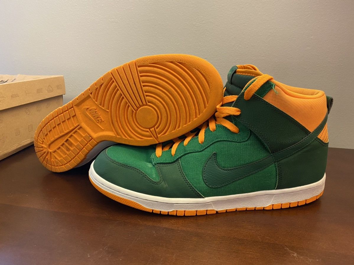 Nike Dunk High Court Green/Vivid Orange/Gorge Green