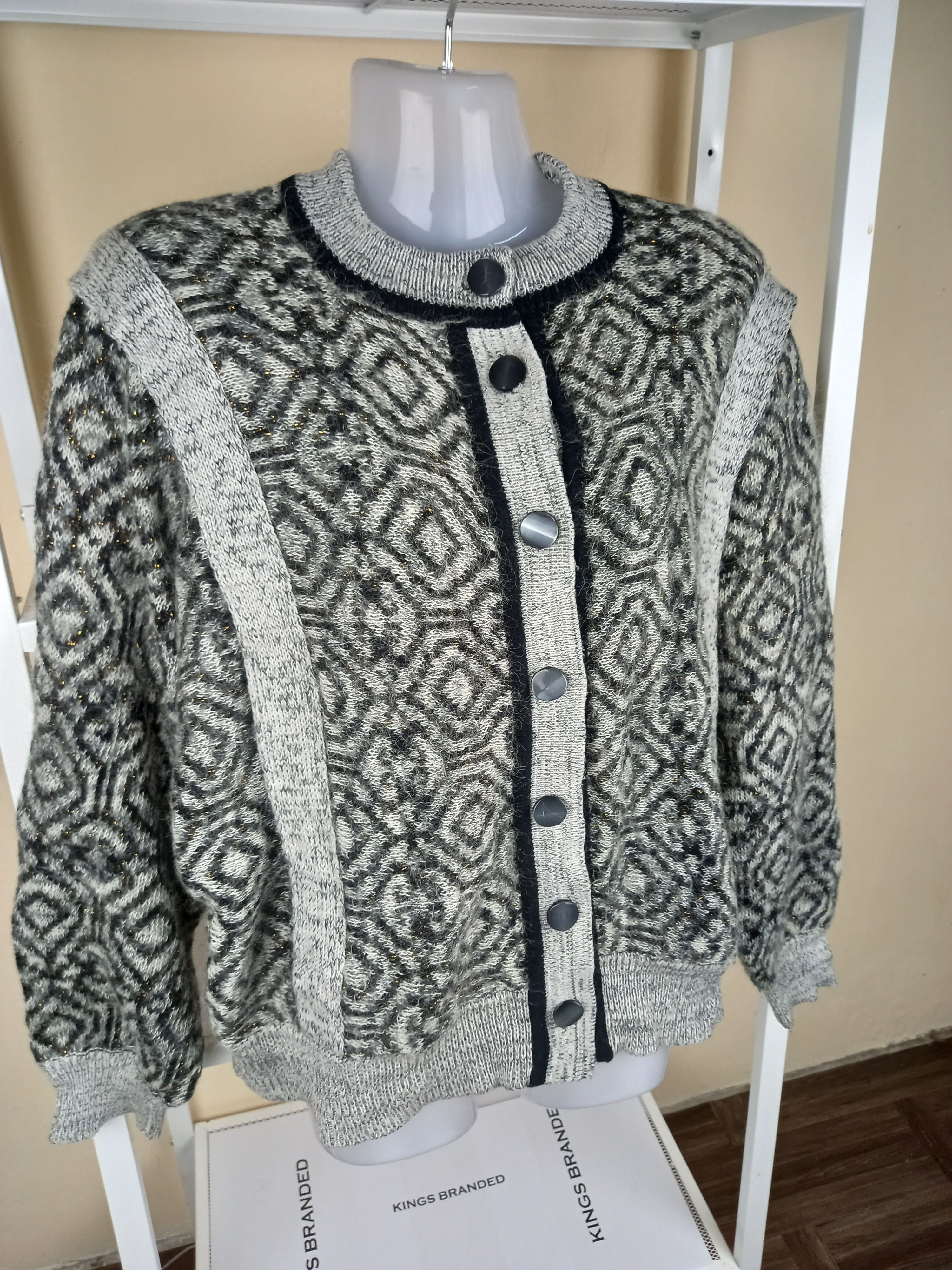 Aran Isles Knitwear × Designer × Other FULL DESIGN BUTTON UP KNIT Size US M / EU 48-50 / 2 - 4 Thumbnail