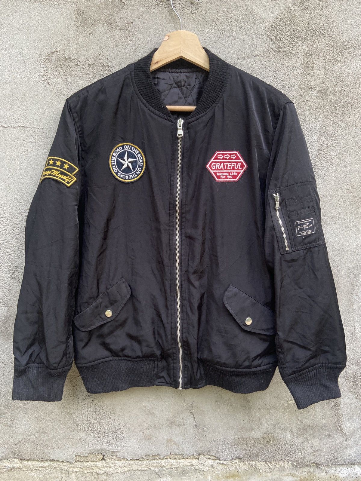 Japanese Brand Private Pause Zip Up Bomber Jacket | Grailed