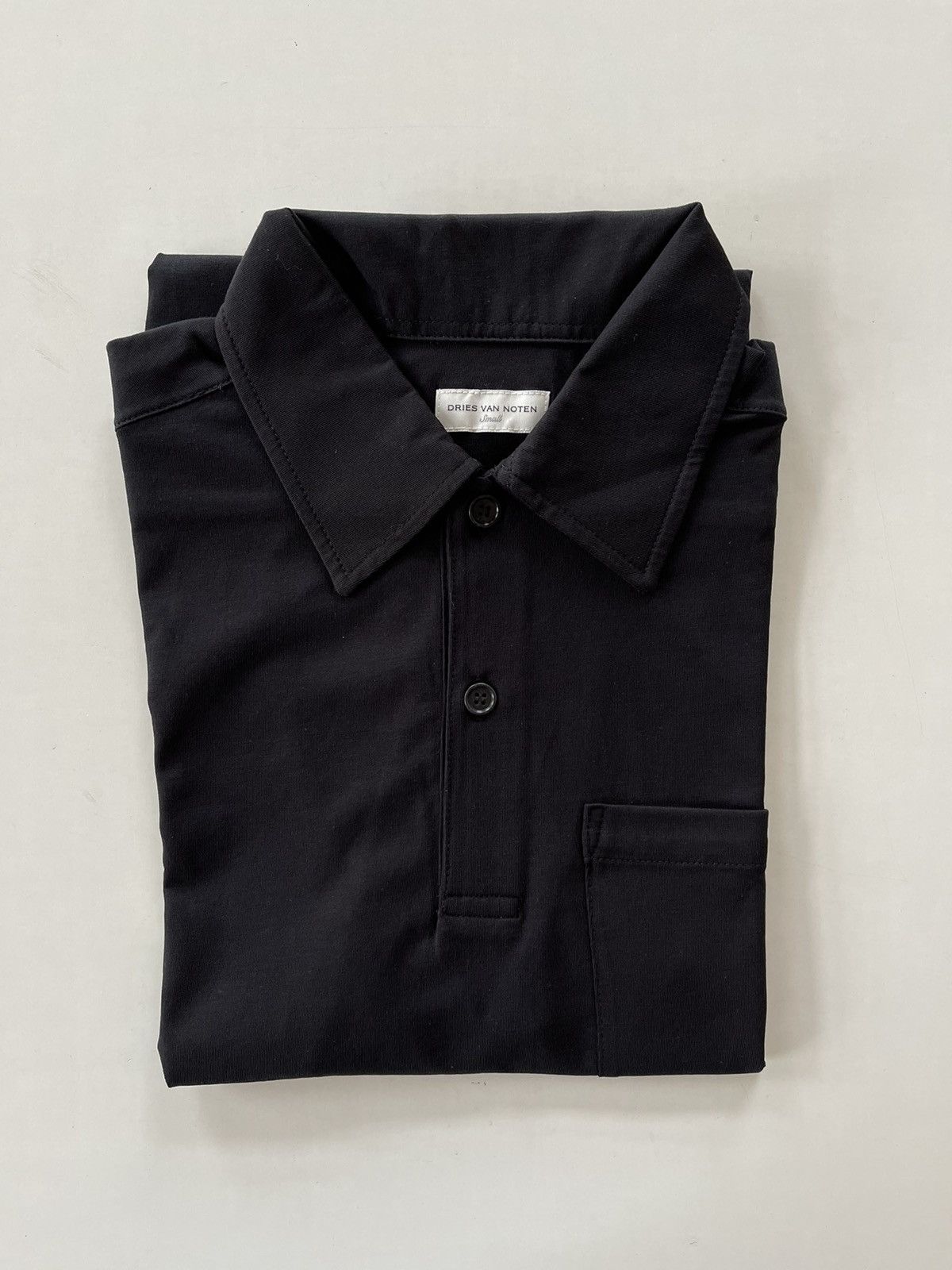 Dries Van Noten Dries Van Noten black cotton jersey polo Size US S / EU 44-46 / 1 - 4 Thumbnail