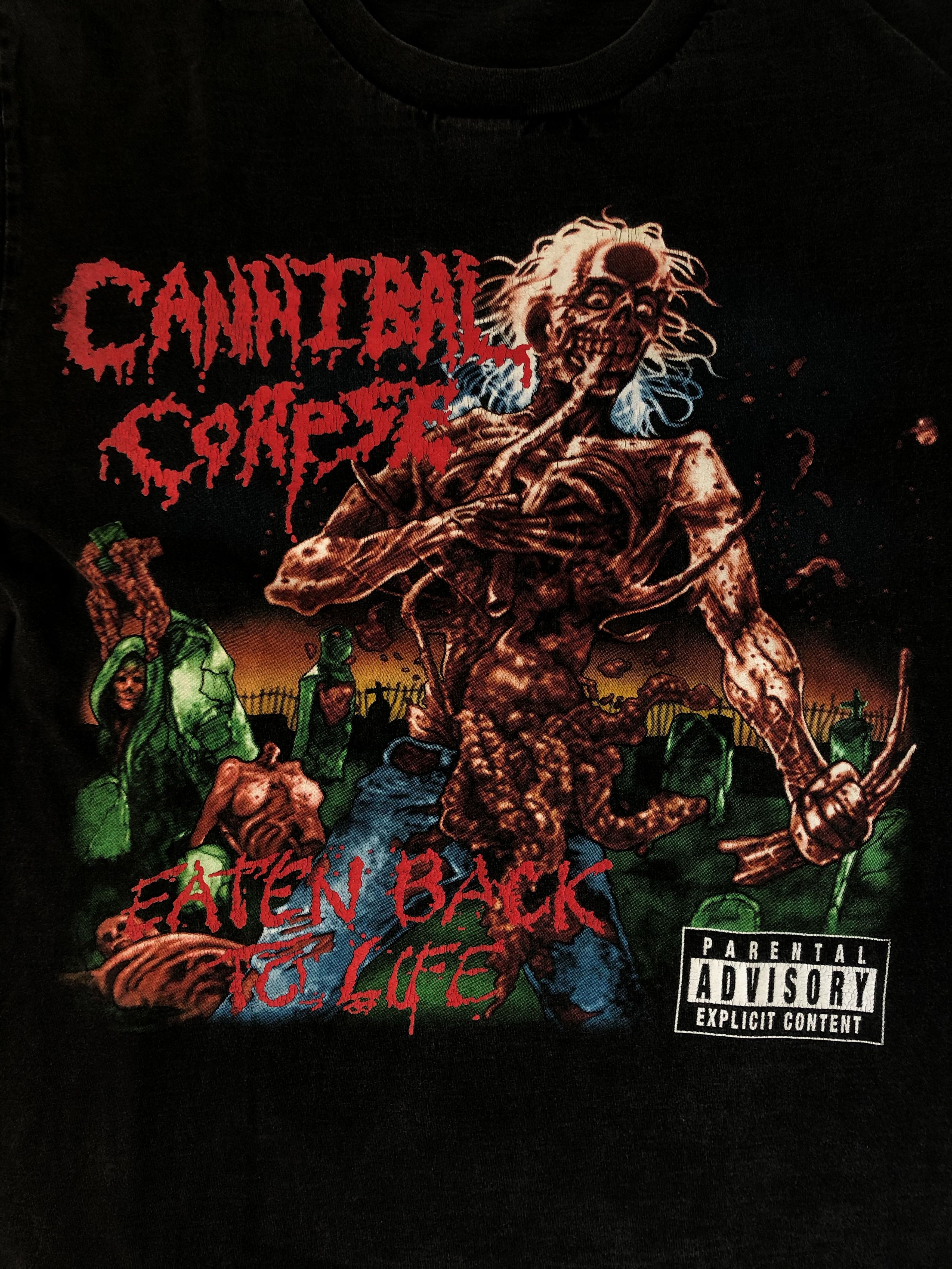 Band Tees Vintage 90s Cannibal Corpse (Napalm Death Cradle of Filth) Size US L / EU 52-54 / 3 - 7 Thumbnail