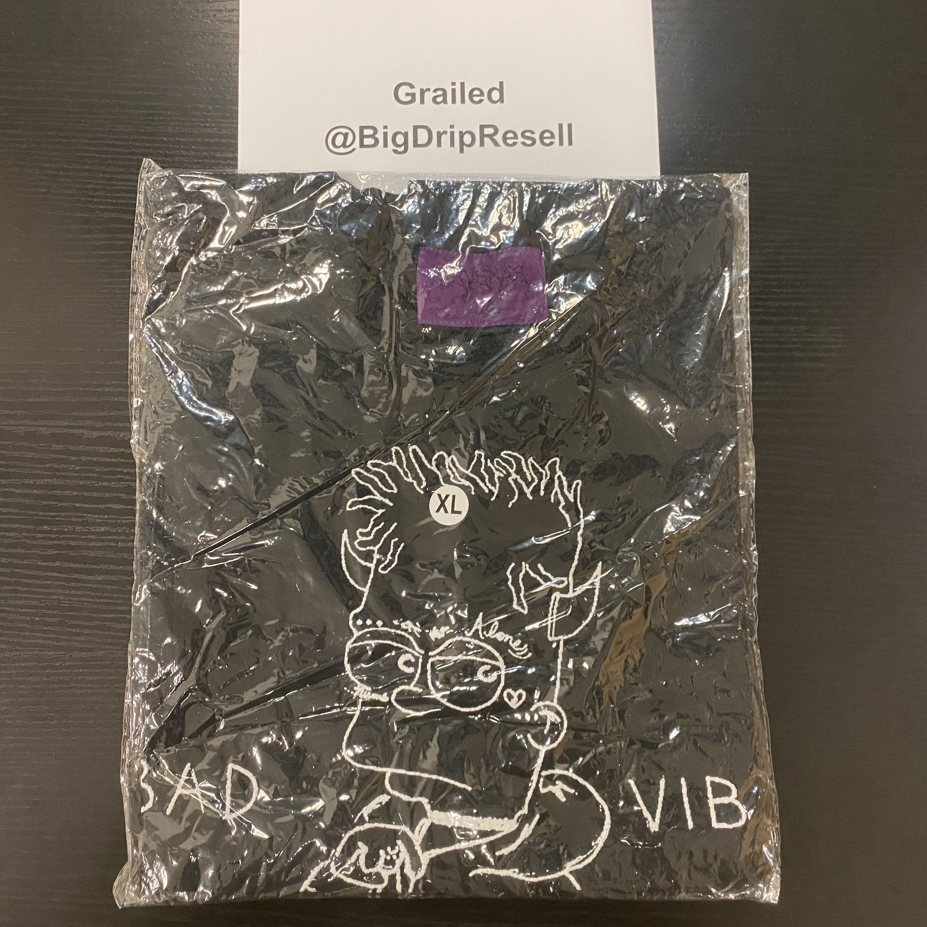 image of Revenge "bad Vibes" Bart Tee Black (Ds), Men's