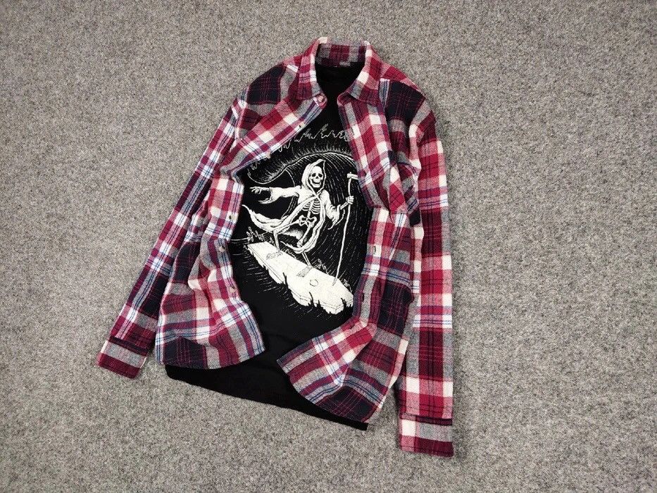 Flannel Vintage Flannel Shirt Checkered Travis Scott Style Hype Size US L / EU 52-54 / 3 - 3 Thumbnail