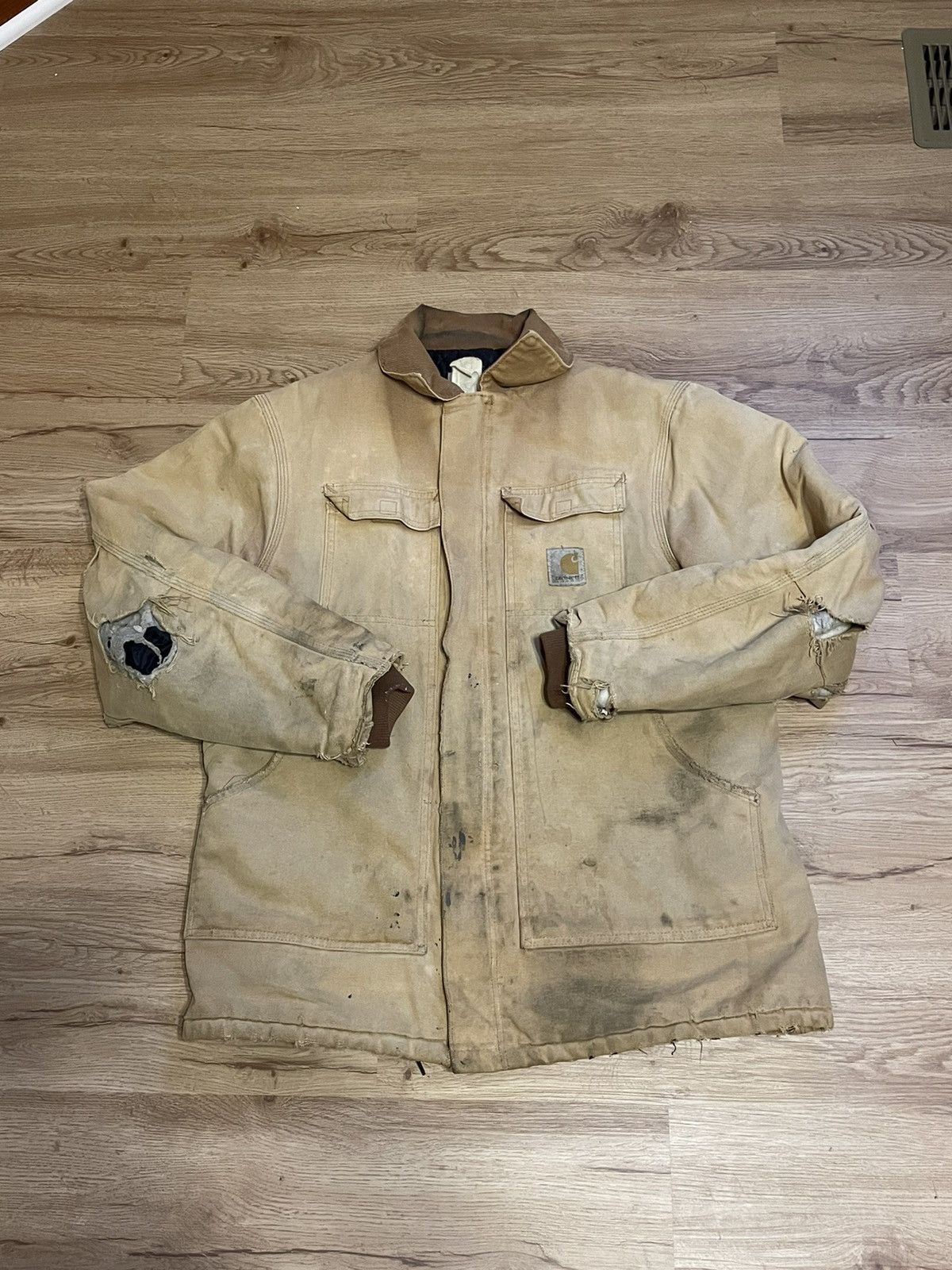 Vintage Vintage Thrashed Carhartt Jacket | Grailed