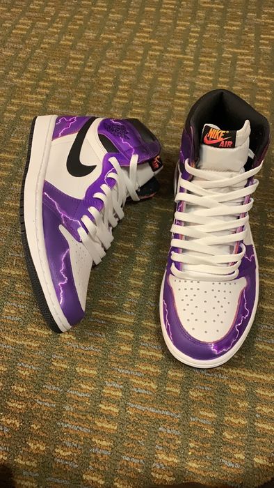 Custom Lightning Nike Jordan 1s- Purple with Colour Changing Paint