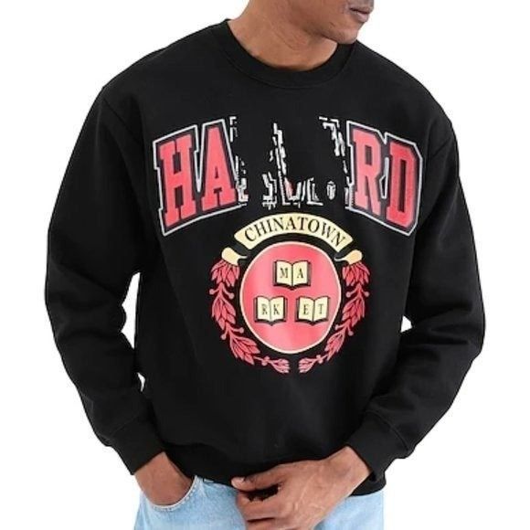 Market NWT CHINATOWN MARKET HARVARD BLACK CREWNECK