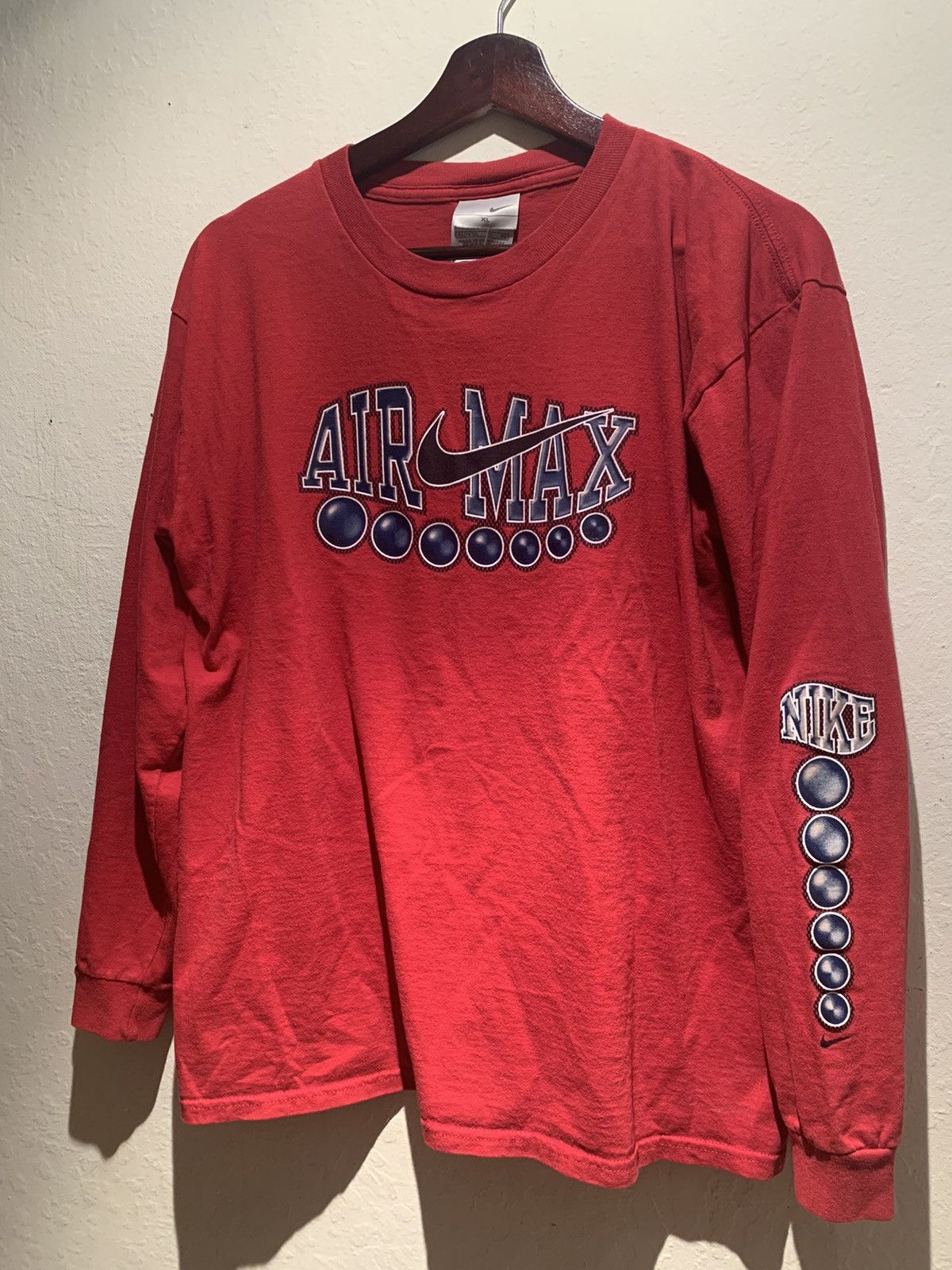 Nike × Vintage *RARE* Vintage Nike Air Max Sphere Logo Long-Sleeve Shirt Size US S / EU 44-46 / 1 - 1 Thumbnail