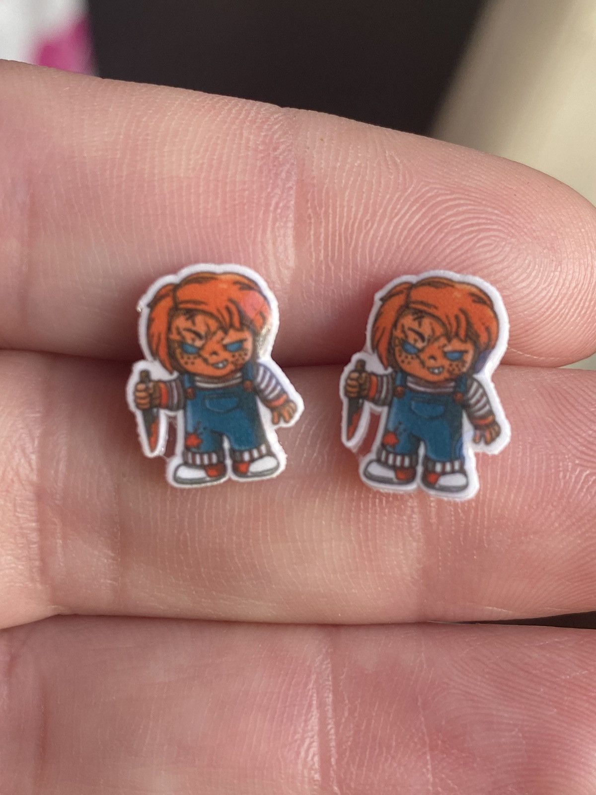 Jewelry × Vintage Chucky - Horror movie stud earrings Size ONE SIZE - 1 Thumbnail