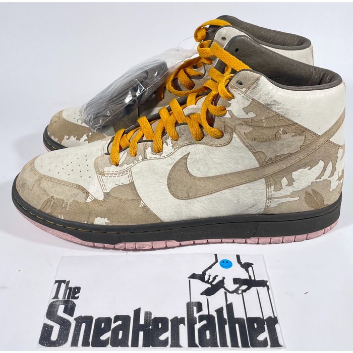 Nike Nike Dunk High 1 Piece MENS 9.5 WHITE/KHAKI-PINK 311612 121