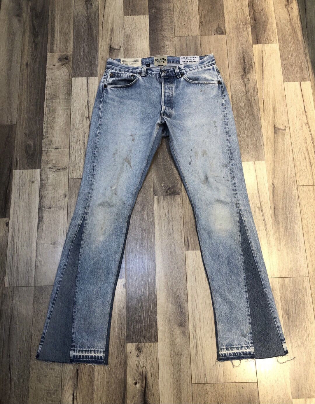 Pantalon Gallery Dept Cuir Et Denim Flare - Taille 36, Authentique Et Rare, Très Bon état