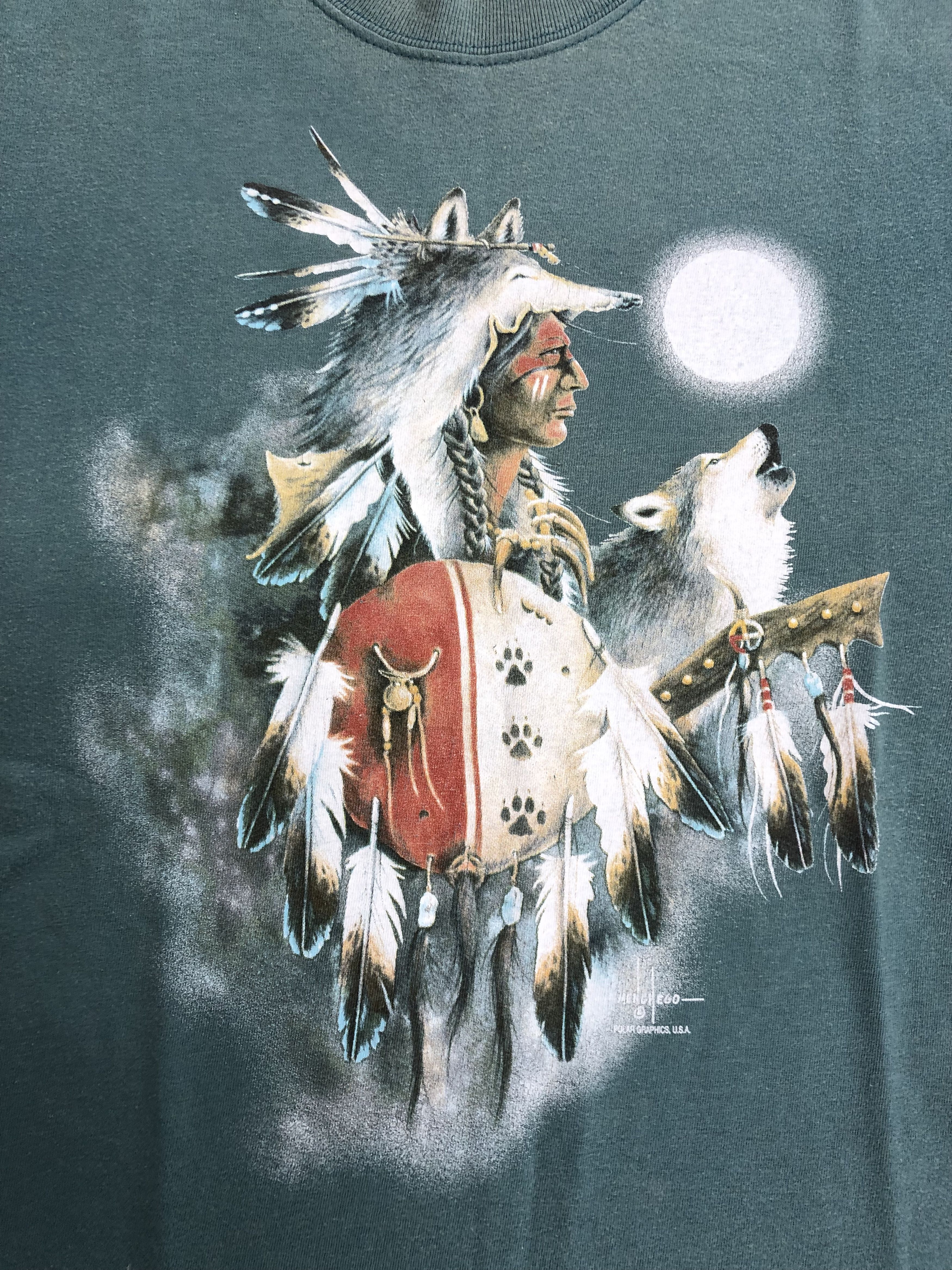 Vintage Vintage Wolf Indian t-shirt (Sea Frog Wolf Eagles) Size US L / EU 52-54 / 3 - 3 Thumbnail
