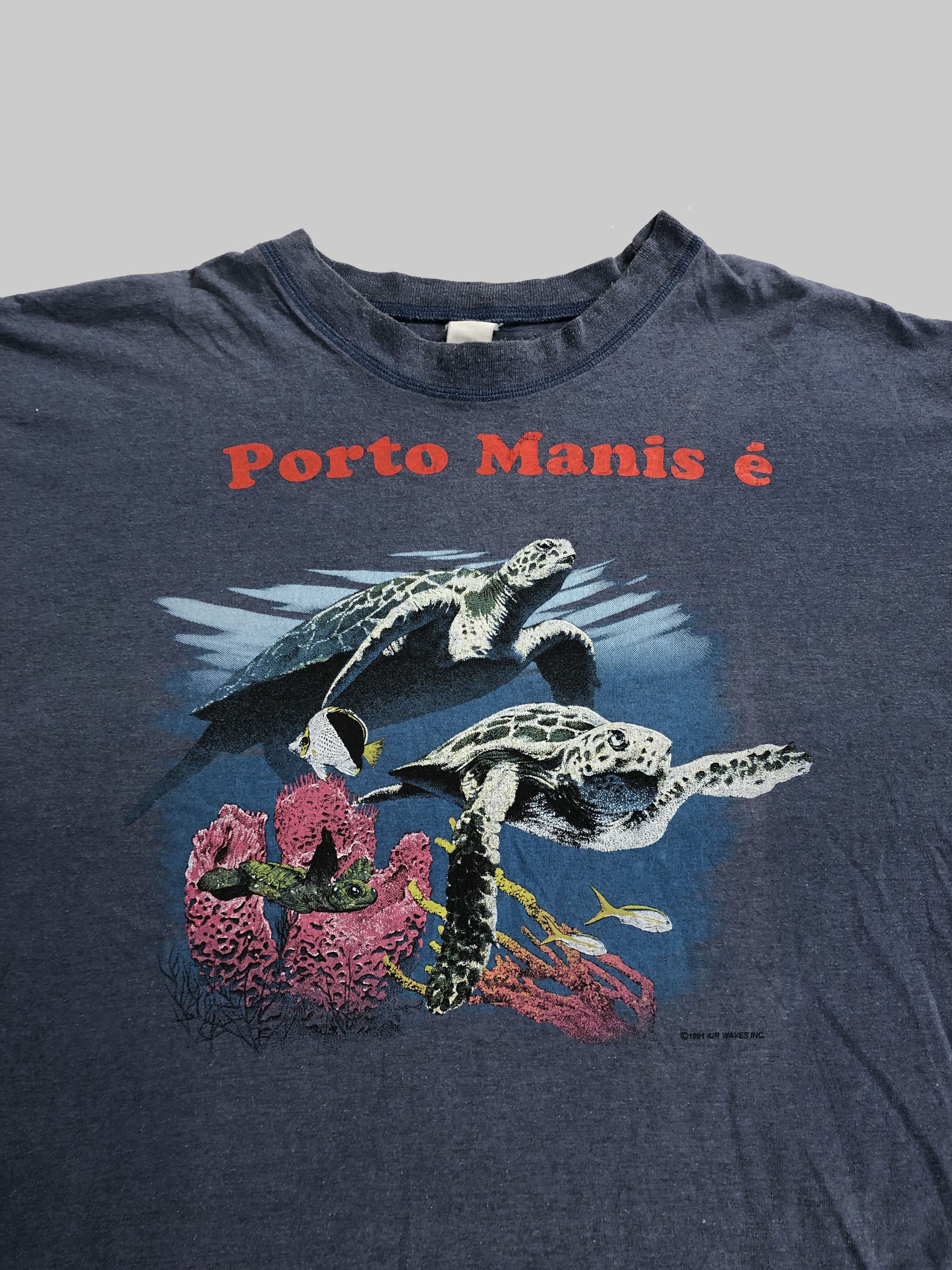 Vintage Vintage 1991 Air Waves Turtle Sea Ocean Porto Manise Size US XL / EU 56 / 4 - 2 Thumbnail