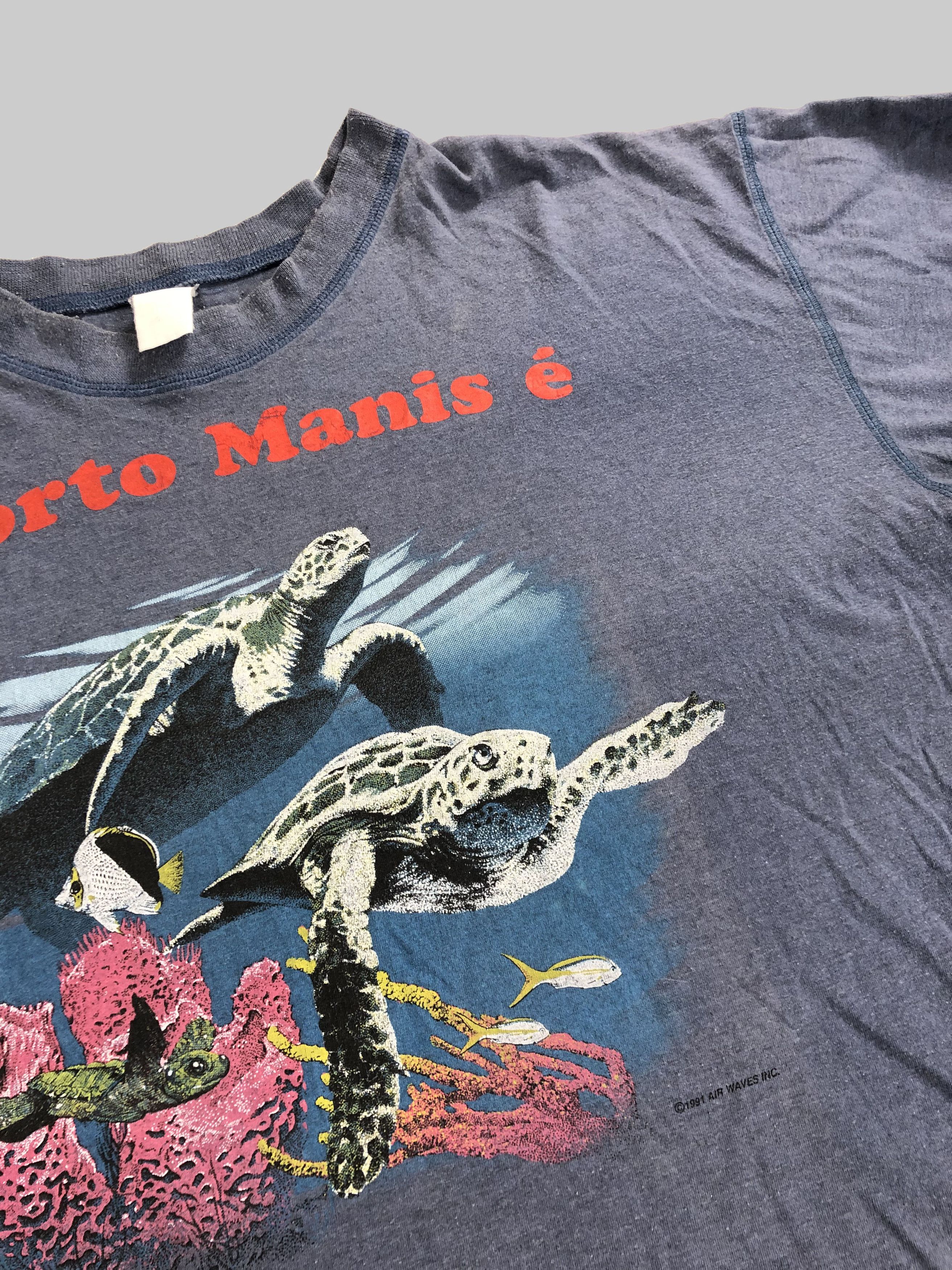 Vintage Vintage 1991 Air Waves Turtle Sea Ocean Porto Manise Size US XL / EU 56 / 4 - 7 Thumbnail