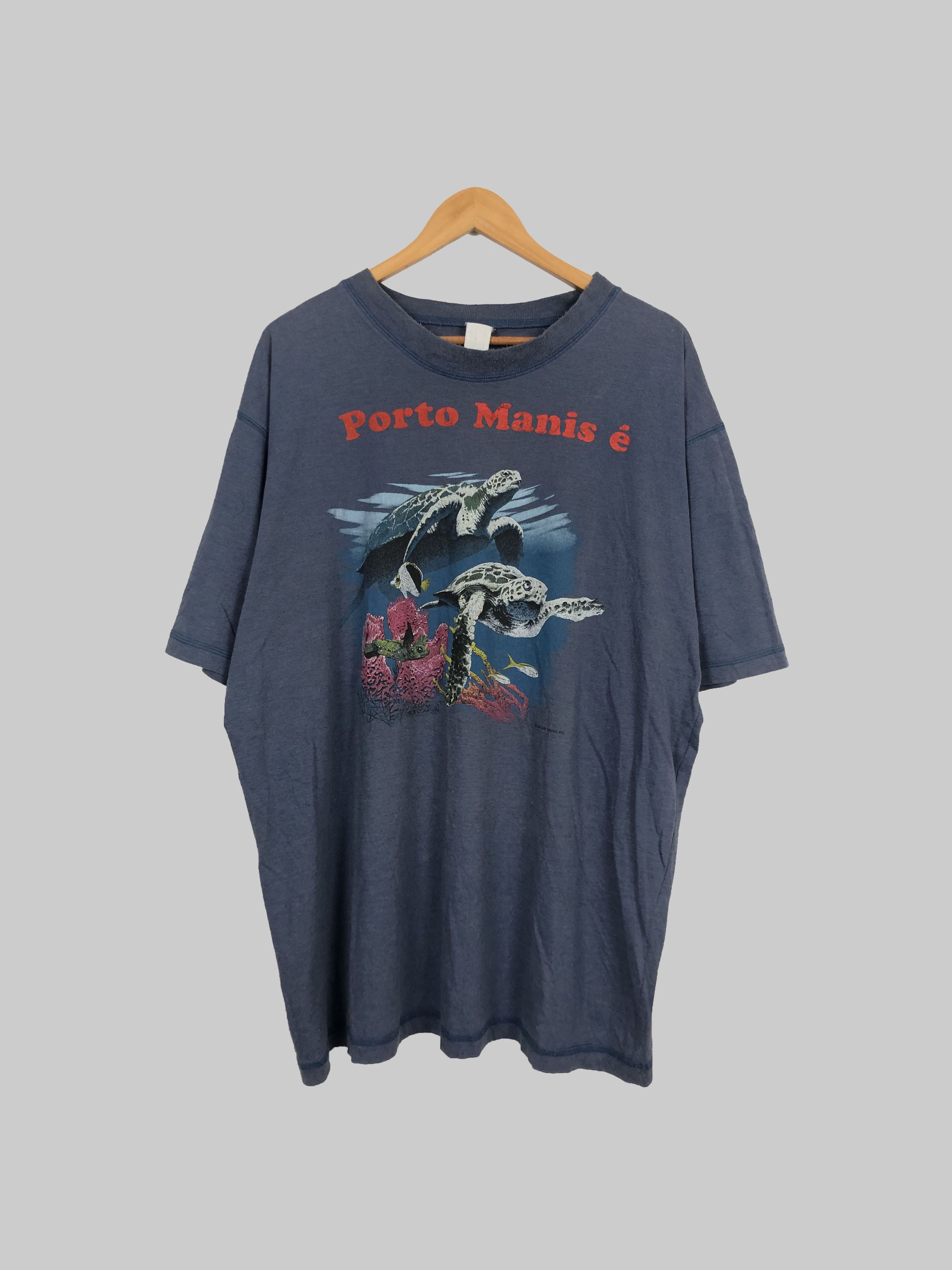 Vintage Vintage 1991 Air Waves Turtle Sea Ocean Porto Manise Size US XL / EU 56 / 4 - 1 Thumbnail