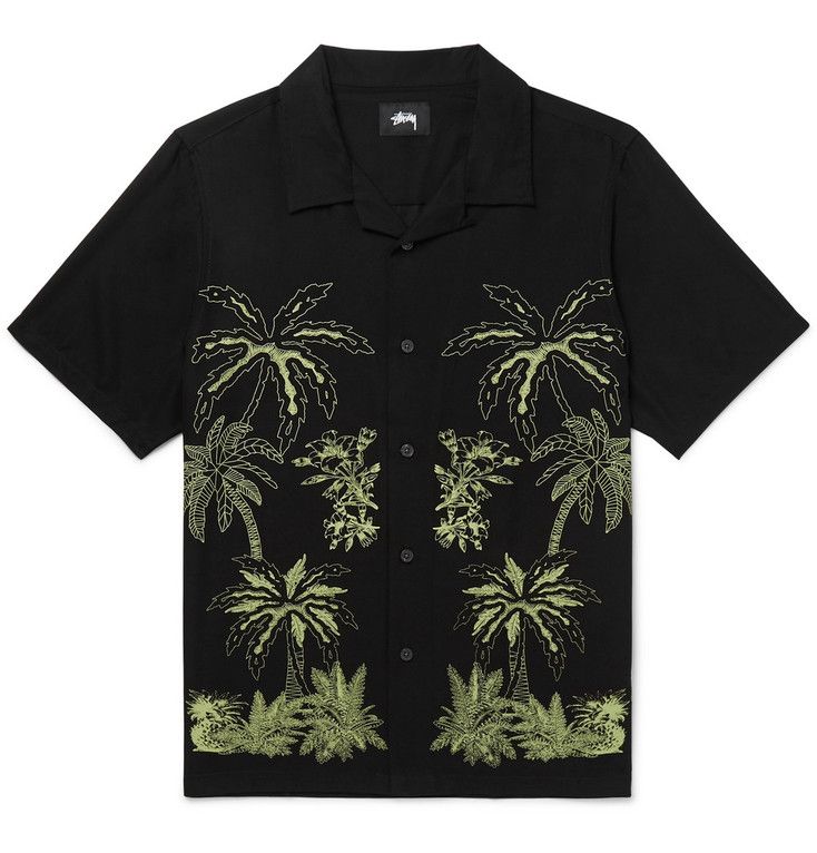 Stussy STÜSSY Camp-Collar Printed Woven Shirt Trees Hawaiian | Grailed