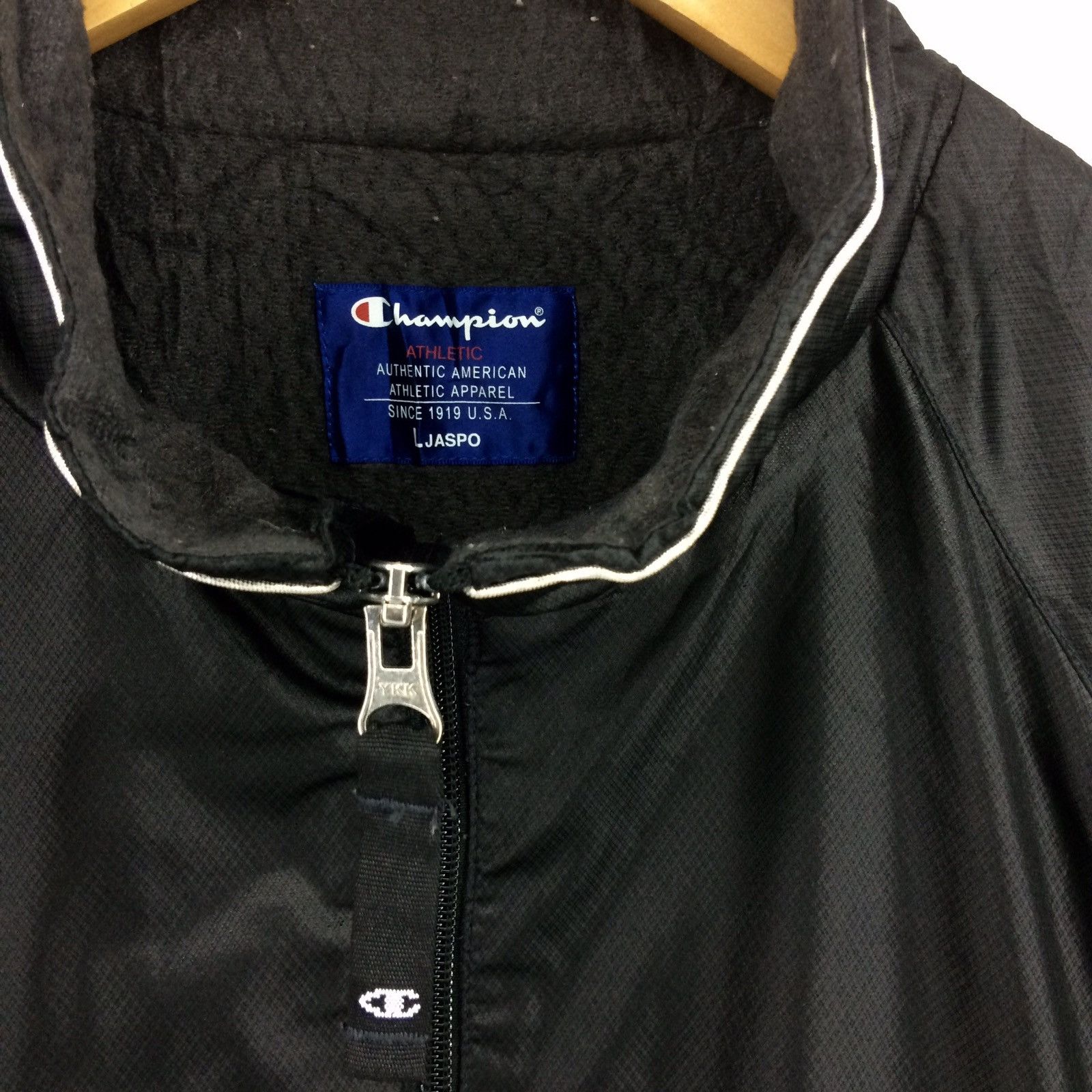 Vintage Champion Black Windbreaker Jacket M
