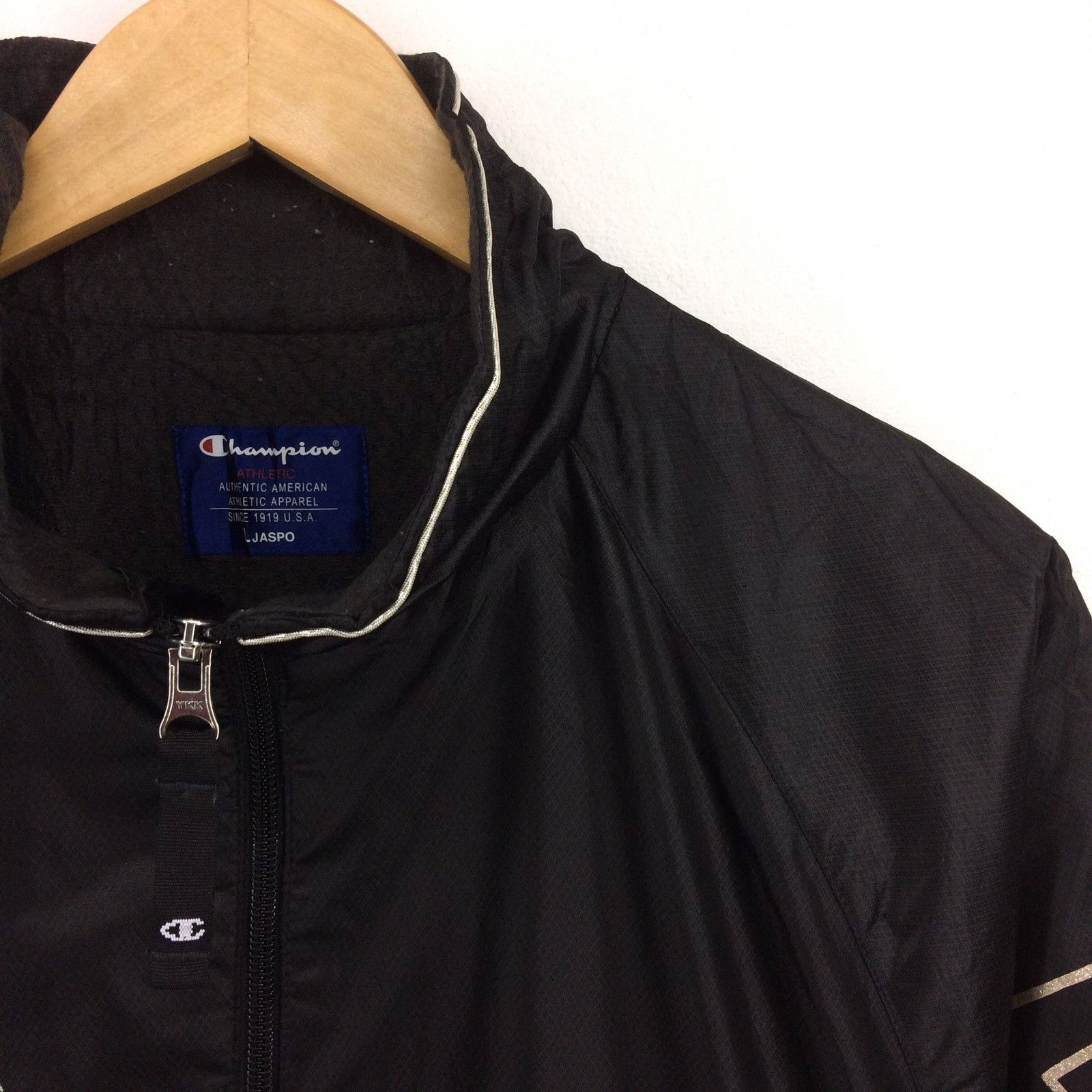 Champion Vintage Champion Black Windbreaker Jacket | M Size US M / EU 48-50 / 2 - 2 Thumbnail