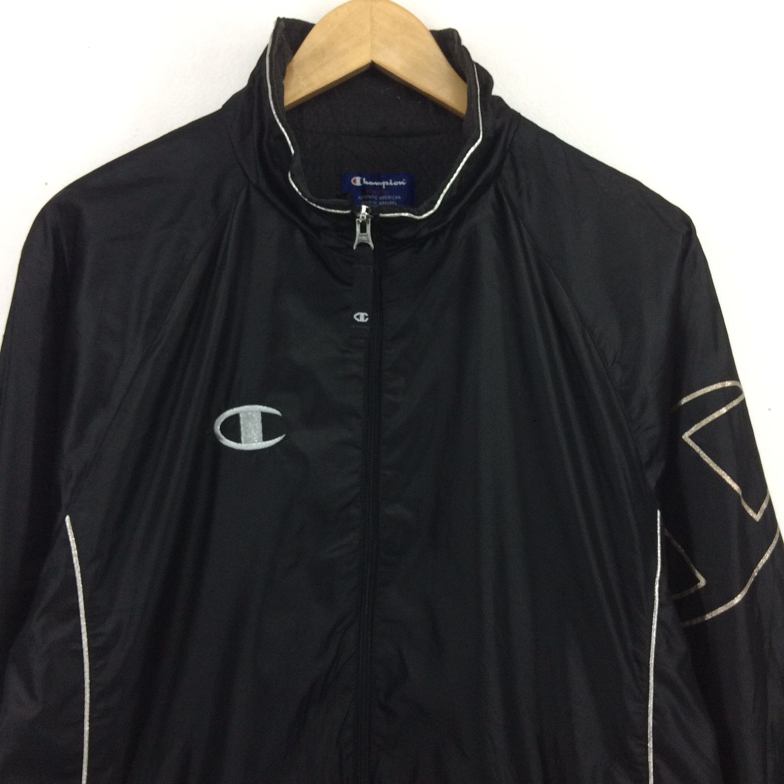 Champion Vintage Champion Black Windbreaker Jacket | M Size US M / EU 48-50 / 2 - 4 Thumbnail