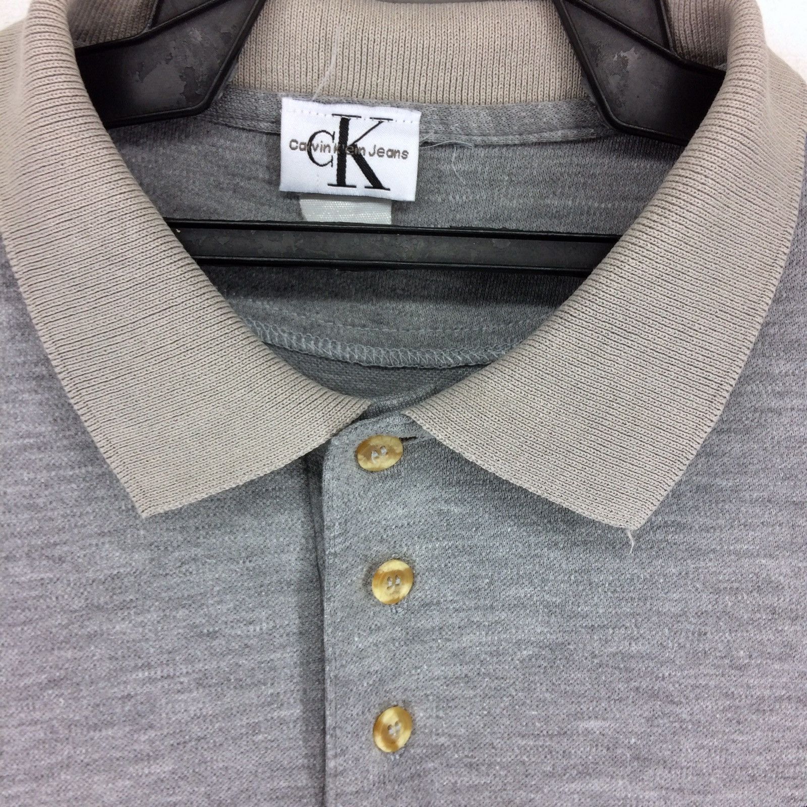 Calvin Klein Vintage Calvin Klein Spell Out Logo Polo | L Size US L / EU 52-54 / 3 - 3 Thumbnail