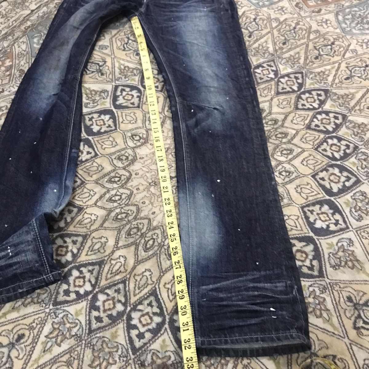 GOSTAR DE FUGA Gostar De Fuga Coated Wax Denim Jeans Size US 31 - 18 Thumbnail
