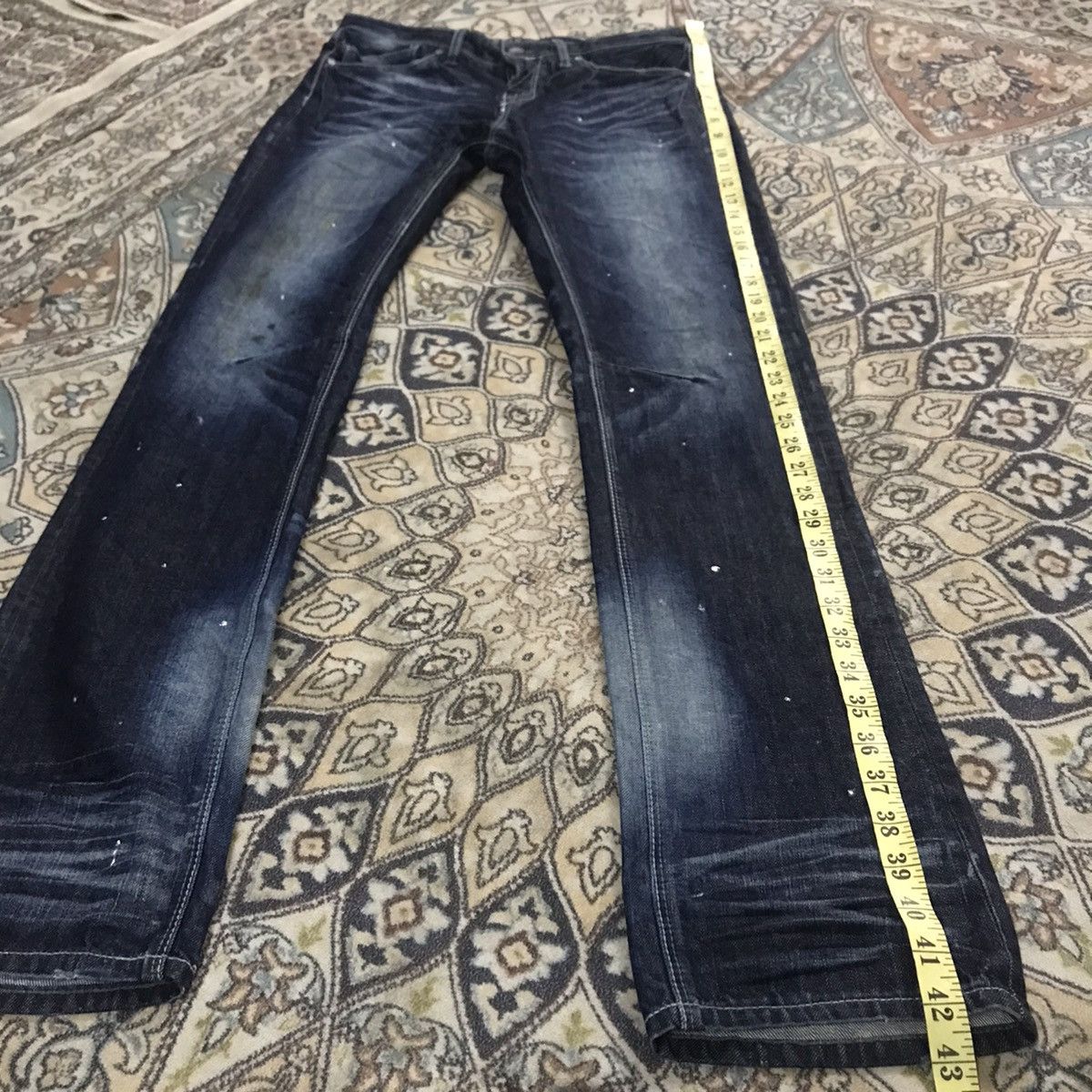 GOSTAR DE FUGA Gostar De Fuga Coated Wax Denim Jeans Size US 31 - 17 Thumbnail