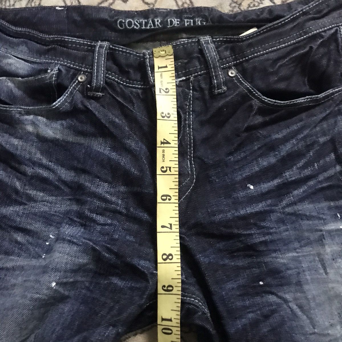 GOSTAR DE FUGA Gostar De Fuga Coated Wax Denim Jeans Size US 31 - 19 Thumbnail
