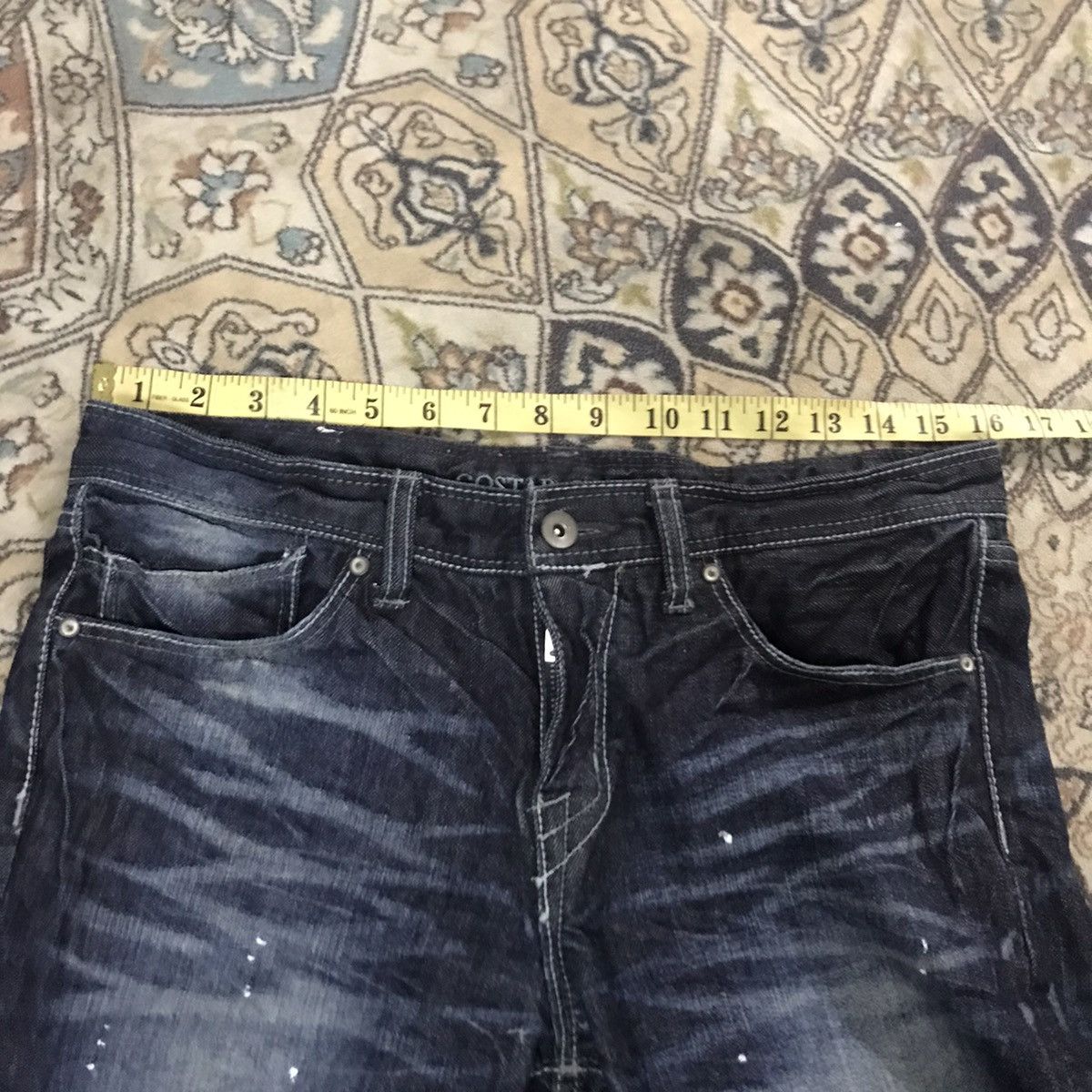GOSTAR DE FUGA Gostar De Fuga Coated Wax Denim Jeans Size US 31 - 16 Thumbnail