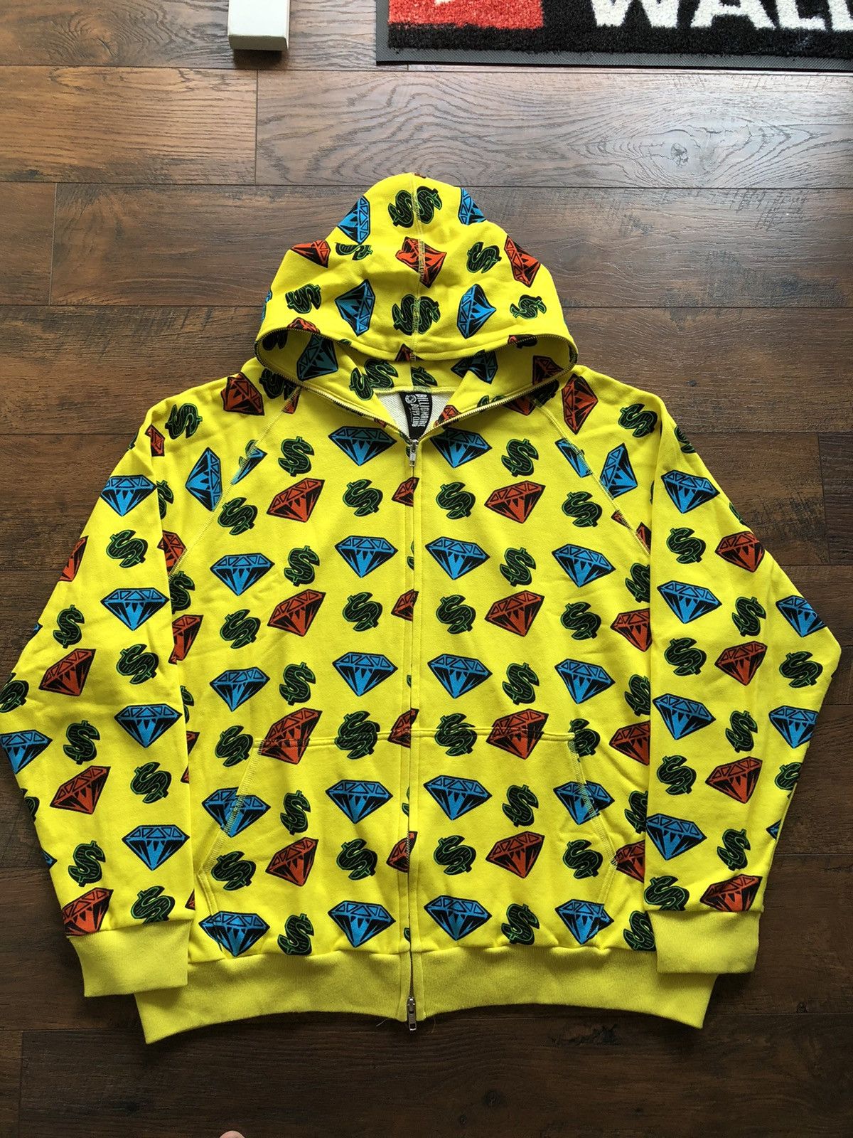 Yellow diamond hoodie sales