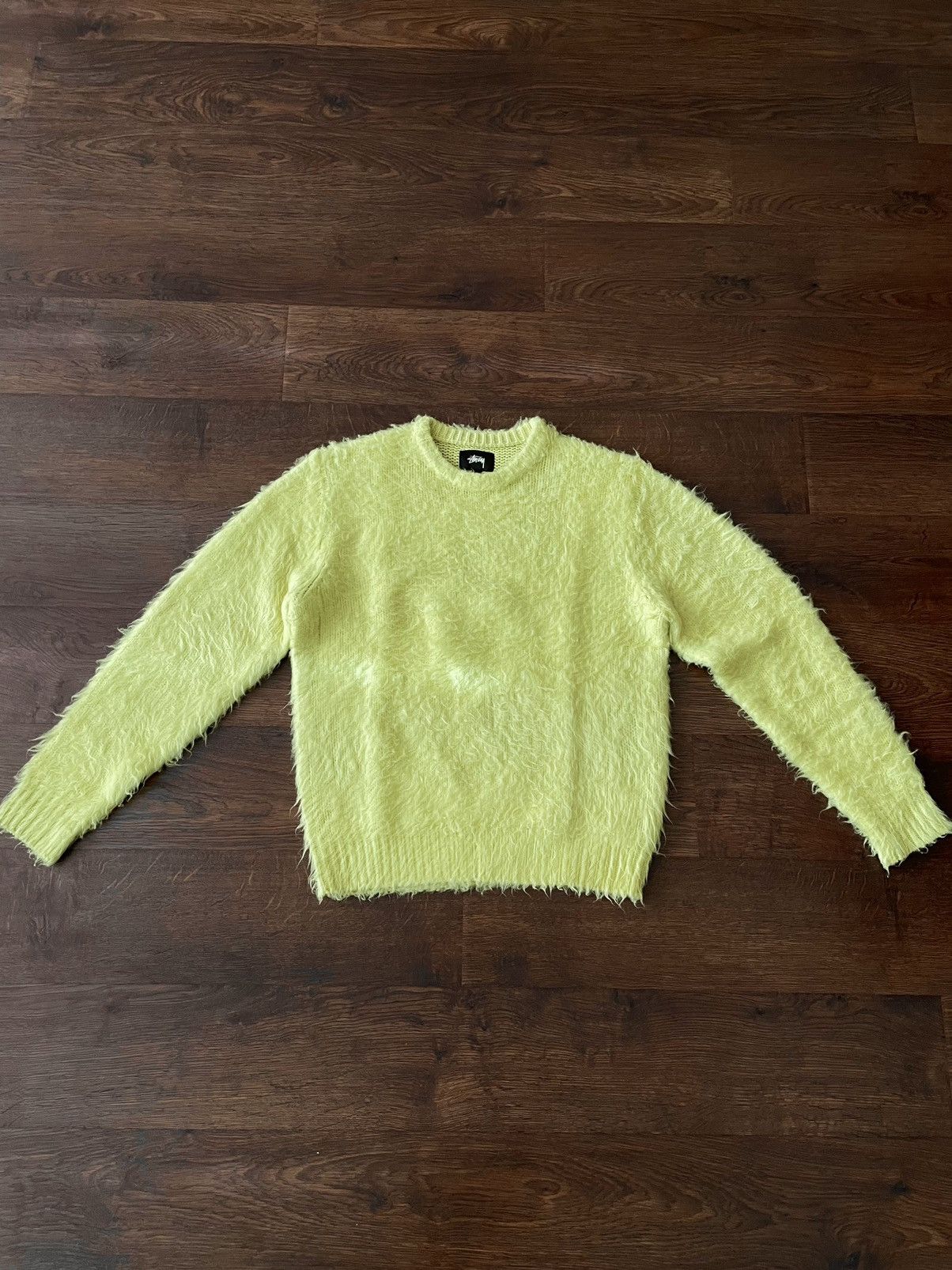 Lime green fuzzy sweater sale