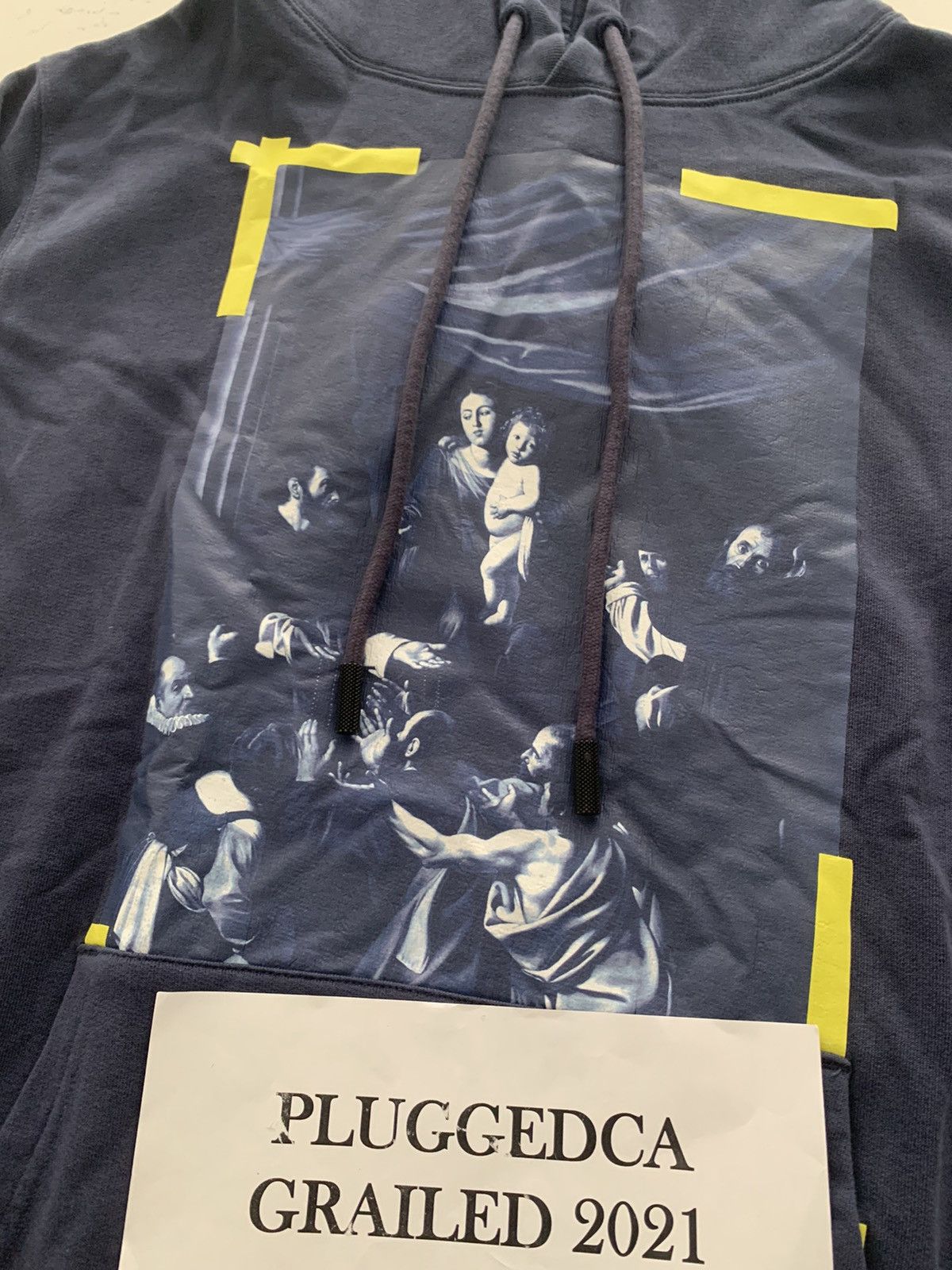 Off-White Caravaggio Hoodie FW17 Navy (New) Small