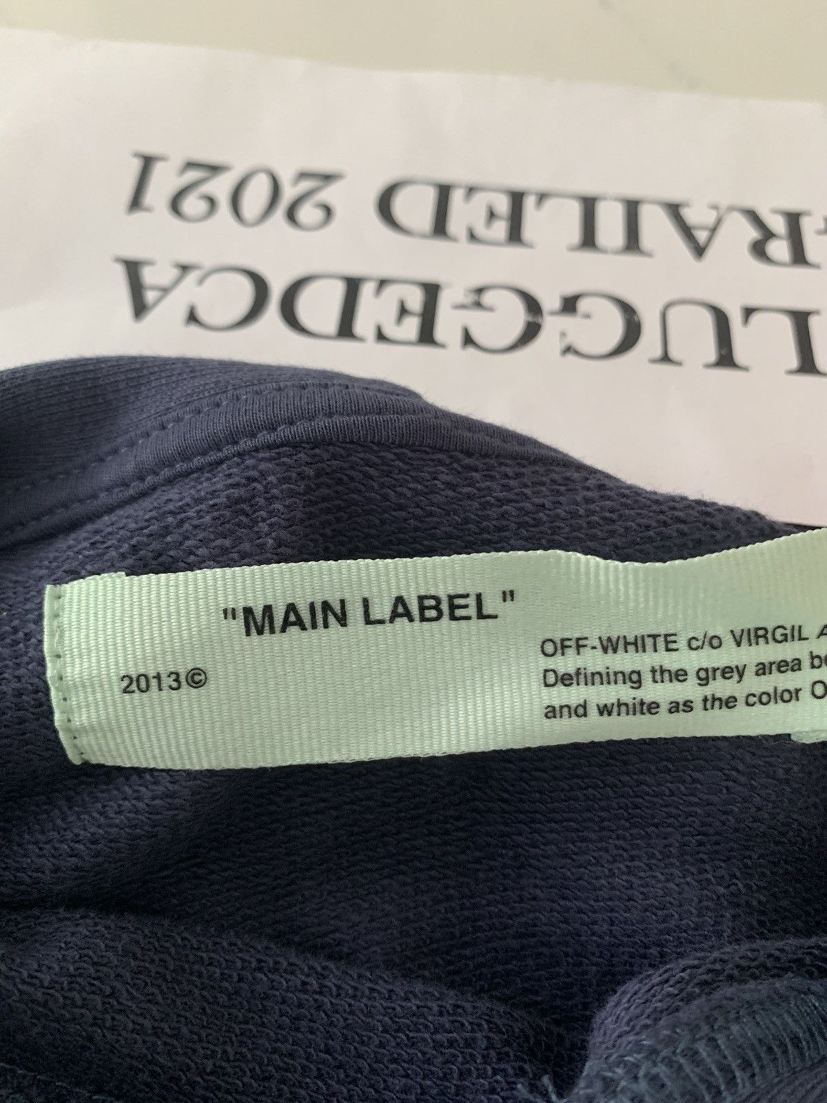 Off-White Caravaggio Hoodie FW17 Navy (New) Small