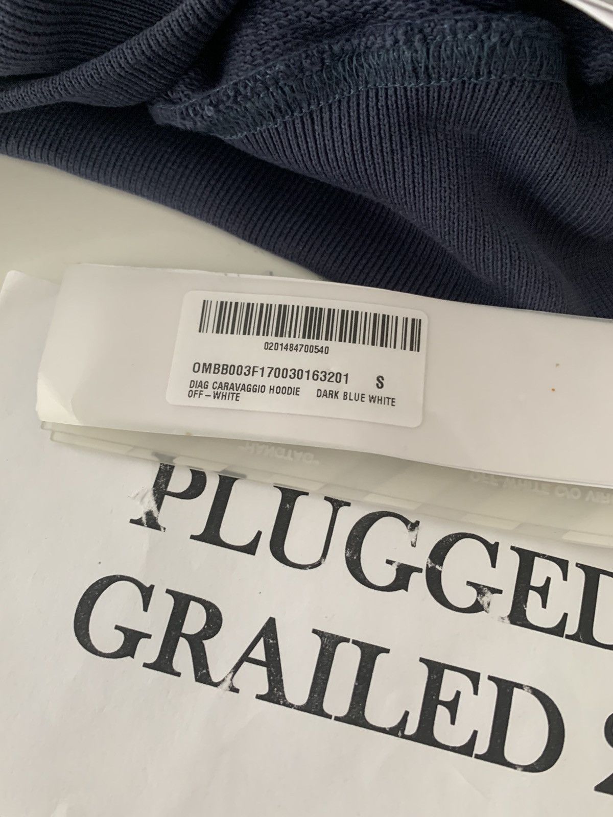 Off-White Caravaggio Hoodie FW17 Navy (New) Small