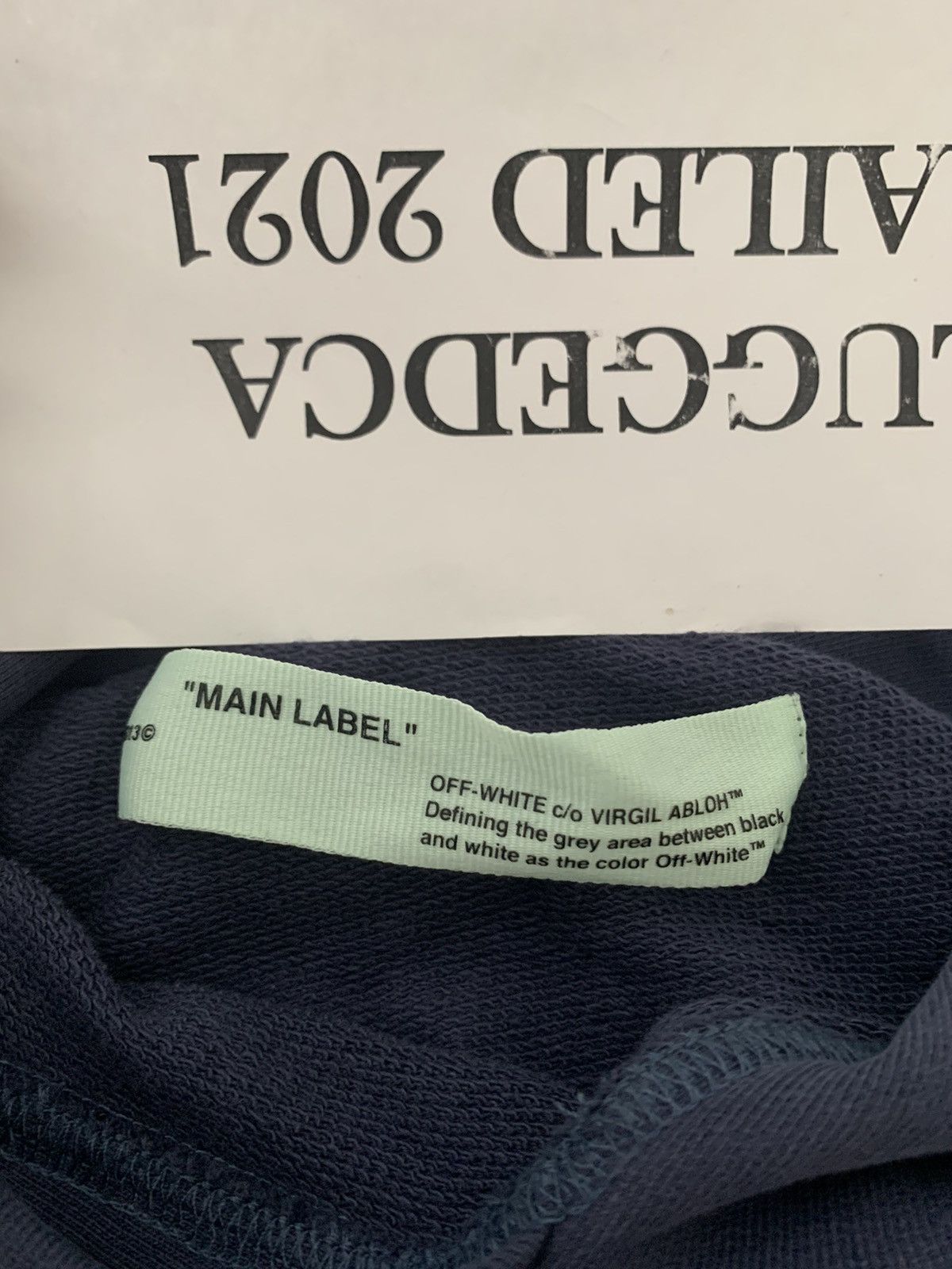 Off-White Caravaggio Hoodie FW17 Navy (New) Small