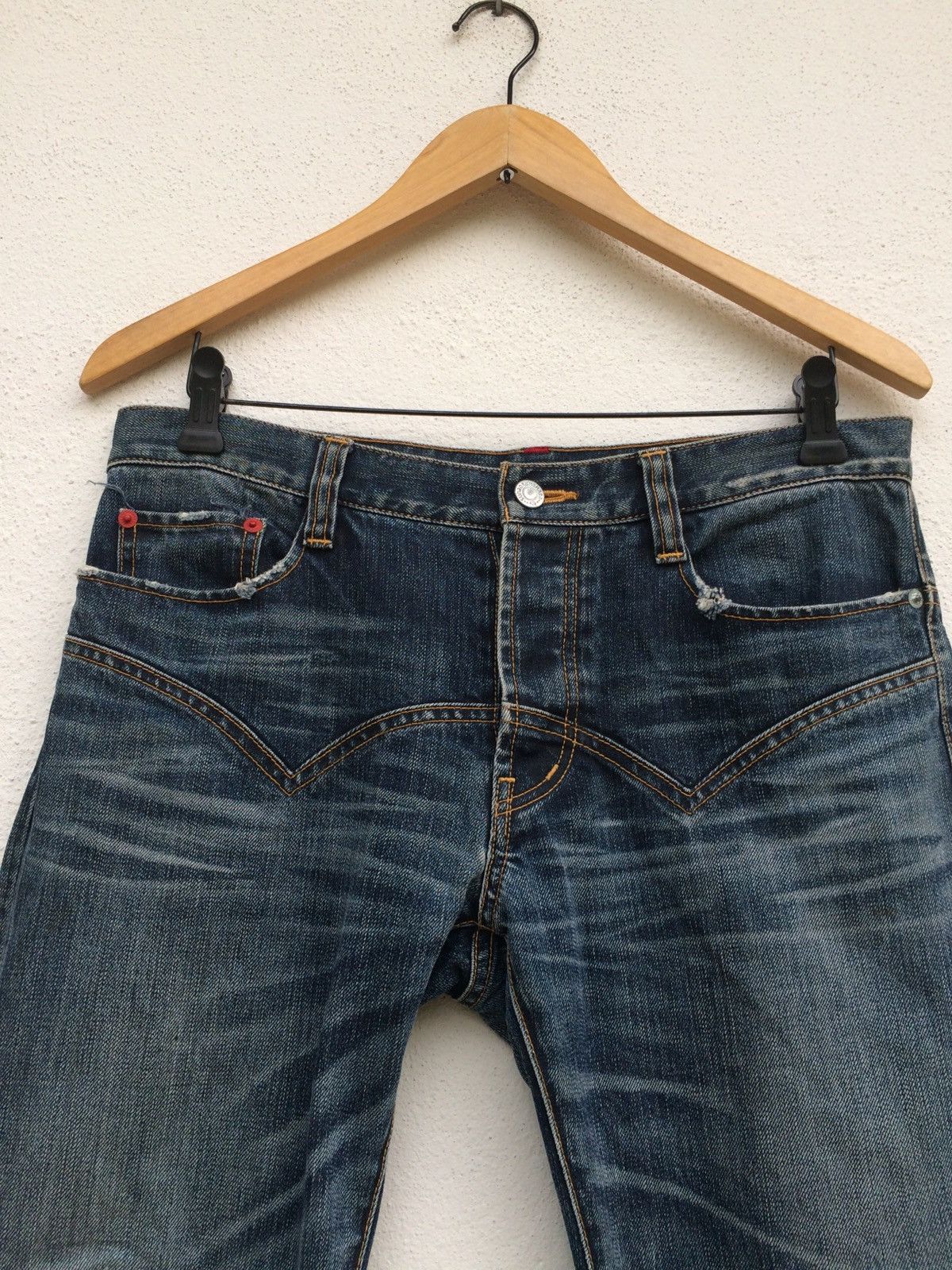 Issey Miyake ISSEY MIYAKE PROTEGE BUCKLE DISTRESSED DENIM Size US 33 - 4 Thumbnail