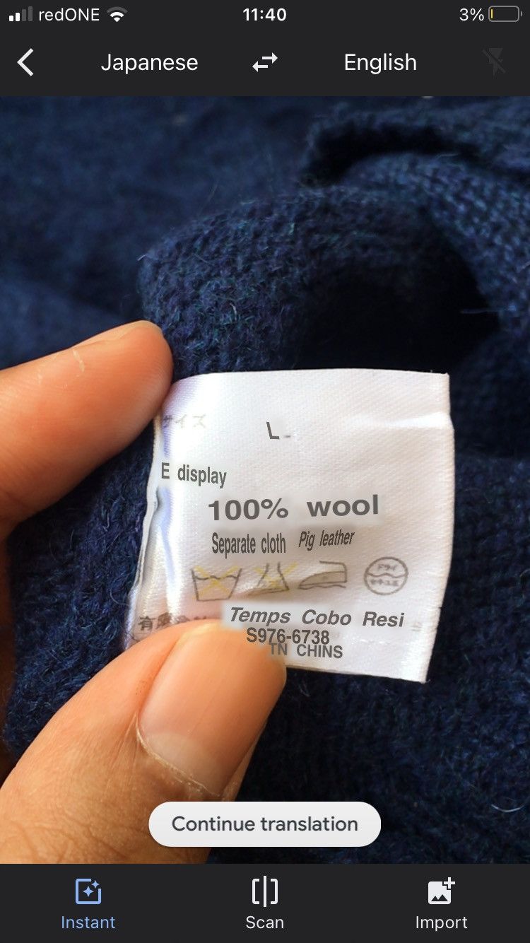 Japanese Brand back head jumper / knitwear : wool Size US L / EU 52-54 / 3 - 5 Thumbnail