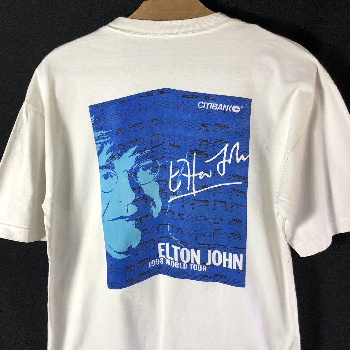 Band Tees × Vintage Vintage 90s Elton John World Tour Citybank Promo Tshirt Size US L / EU 52-54 / 3 - 2 Thumbnail