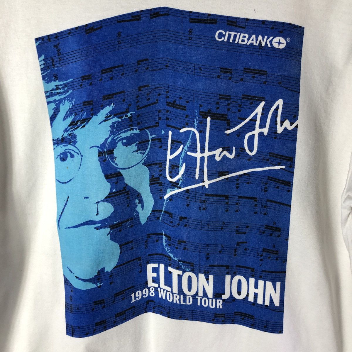 Band Tees × Vintage Vintage 90s Elton John World Tour Citybank Promo Tshirt Size US L / EU 52-54 / 3 - 8 Thumbnail