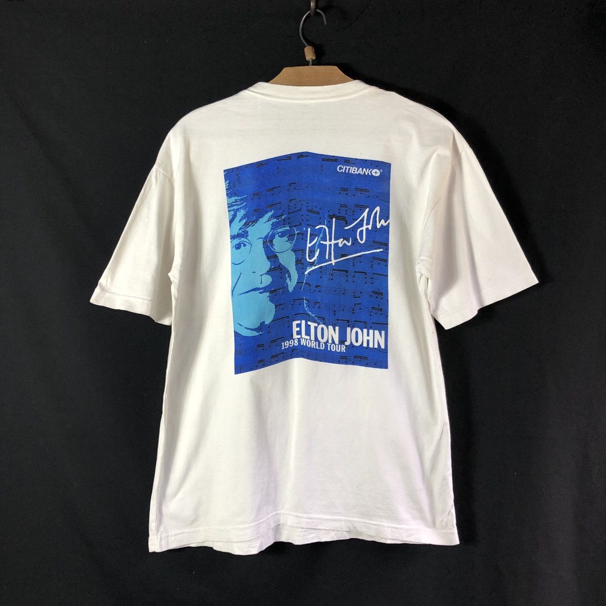 Band Tees × Vintage Vintage 90s Elton John World Tour Citybank Promo Tshirt Size US L / EU 52-54 / 3 - 1 Thumbnail