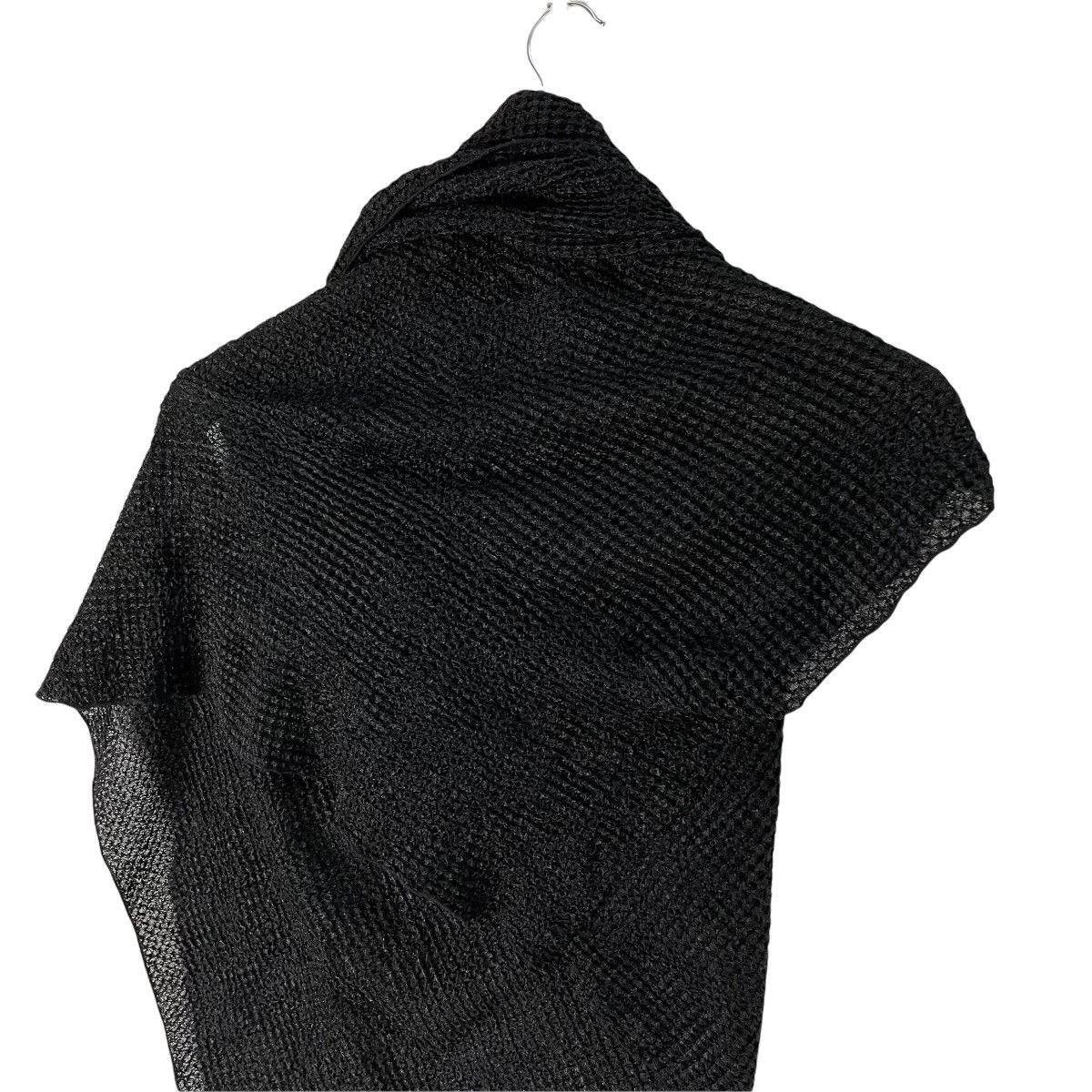 Yohji Yamamoto 🔥NOIR + YOHJI YAMAMOTO Pleated Shawl Black Mesh Scarf Size US L / EU 52-54 / 3 - 8 Thumbnail