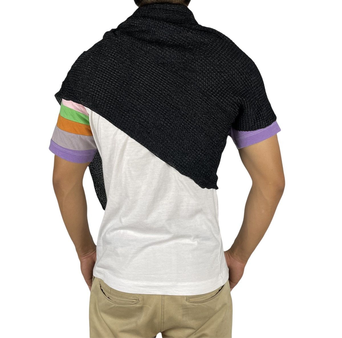 Yohji Yamamoto 🔥NOIR + YOHJI YAMAMOTO Pleated Shawl Black Mesh Scarf Size US L / EU 52-54 / 3 - 3 Thumbnail