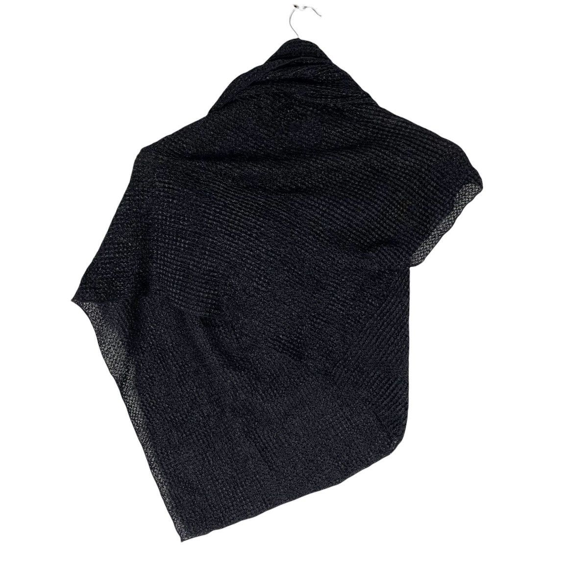 Yohji Yamamoto 🔥NOIR + YOHJI YAMAMOTO Pleated Shawl Black Mesh Scarf Size US L / EU 52-54 / 3 - 9 Thumbnail