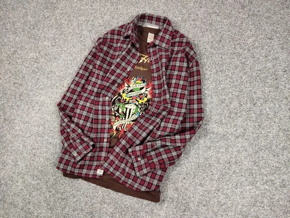 Flannel Vintage Flannel Shirt Checkered Travis Scott Style Hype Size US L / EU 52-54 / 3 - 9 Thumbnail