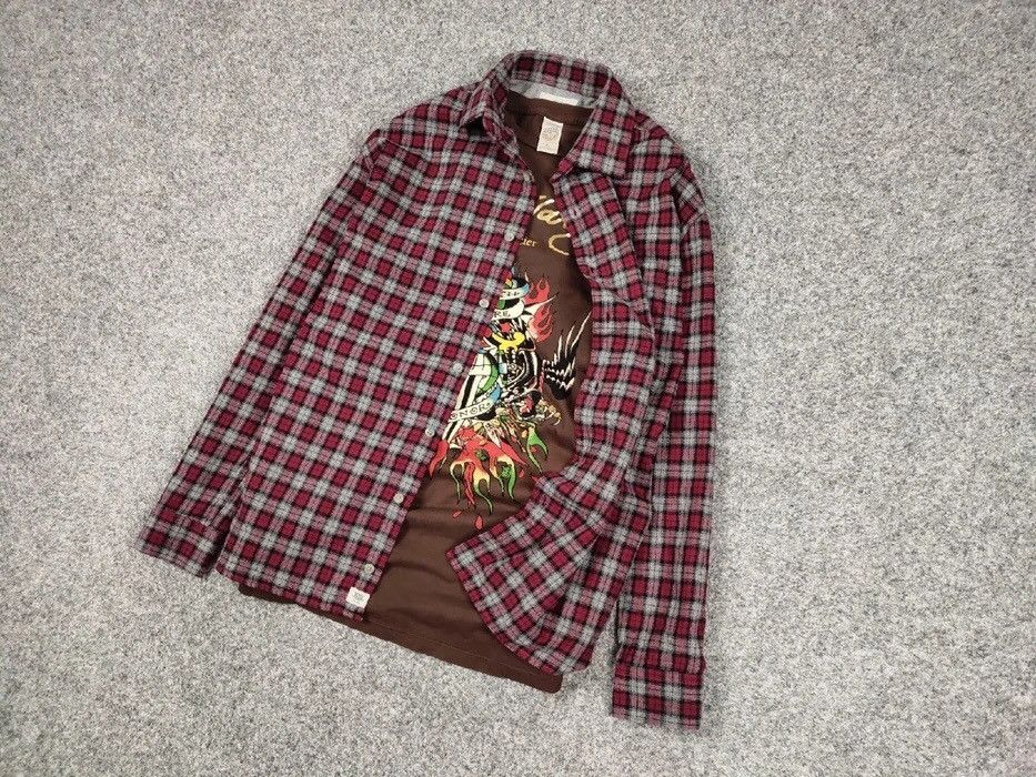 Flannel Vintage Flannel Shirt Checkered Travis Scott Style Hype Size US L / EU 52-54 / 3 - 7 Thumbnail