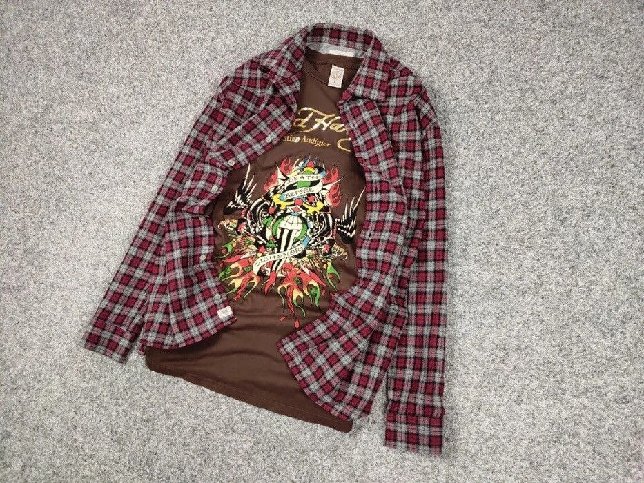 Flannel Vintage Flannel Shirt Checkered Travis Scott Style Hype Size US L / EU 52-54 / 3 - 3 Thumbnail