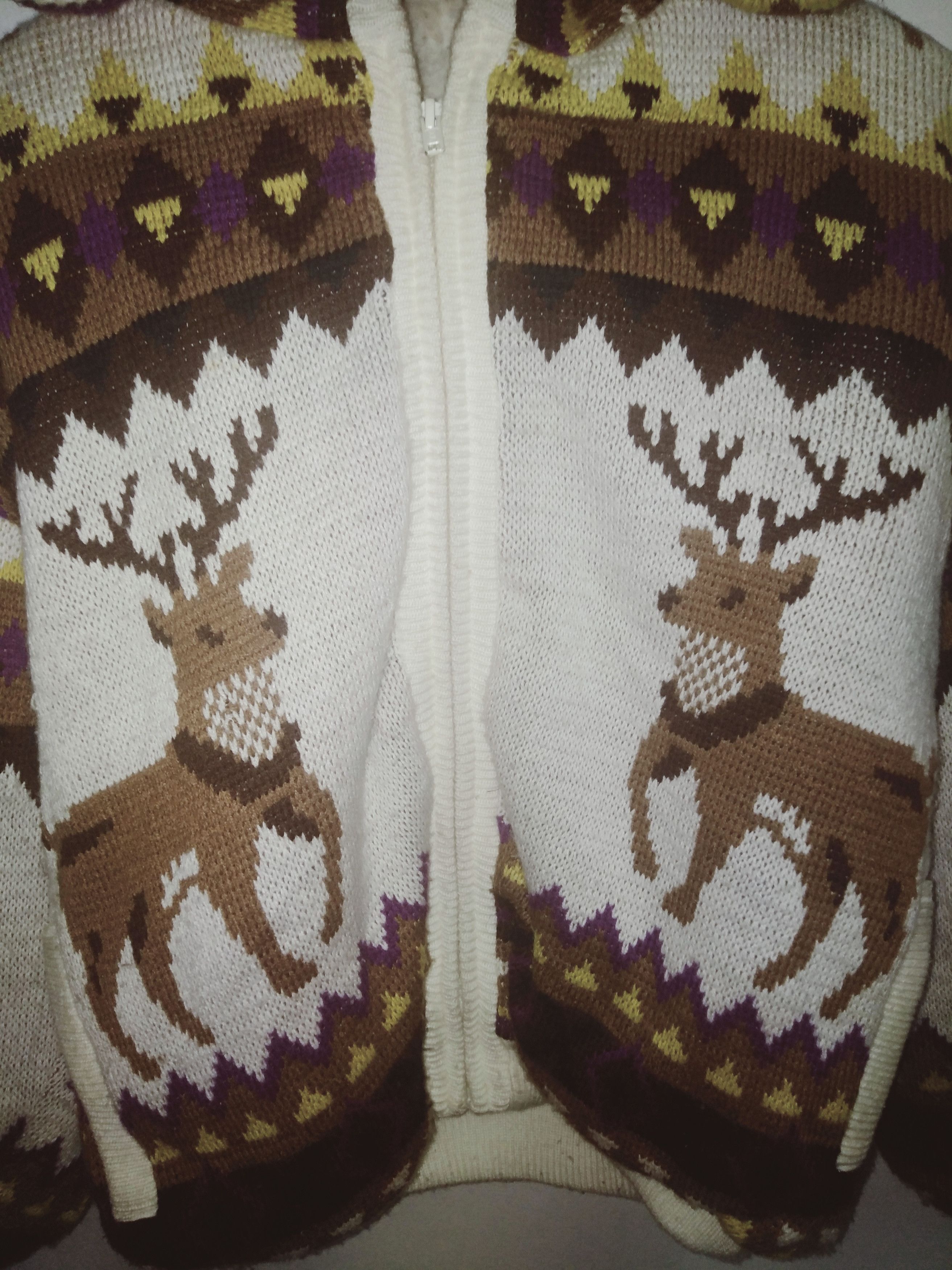 Japanese Brand × Vintage ADEL-1 Vintage Art Aztec Deer Knit Sherpa Hoodie Size US S / EU 44-46 / 1 - 14 Thumbnail