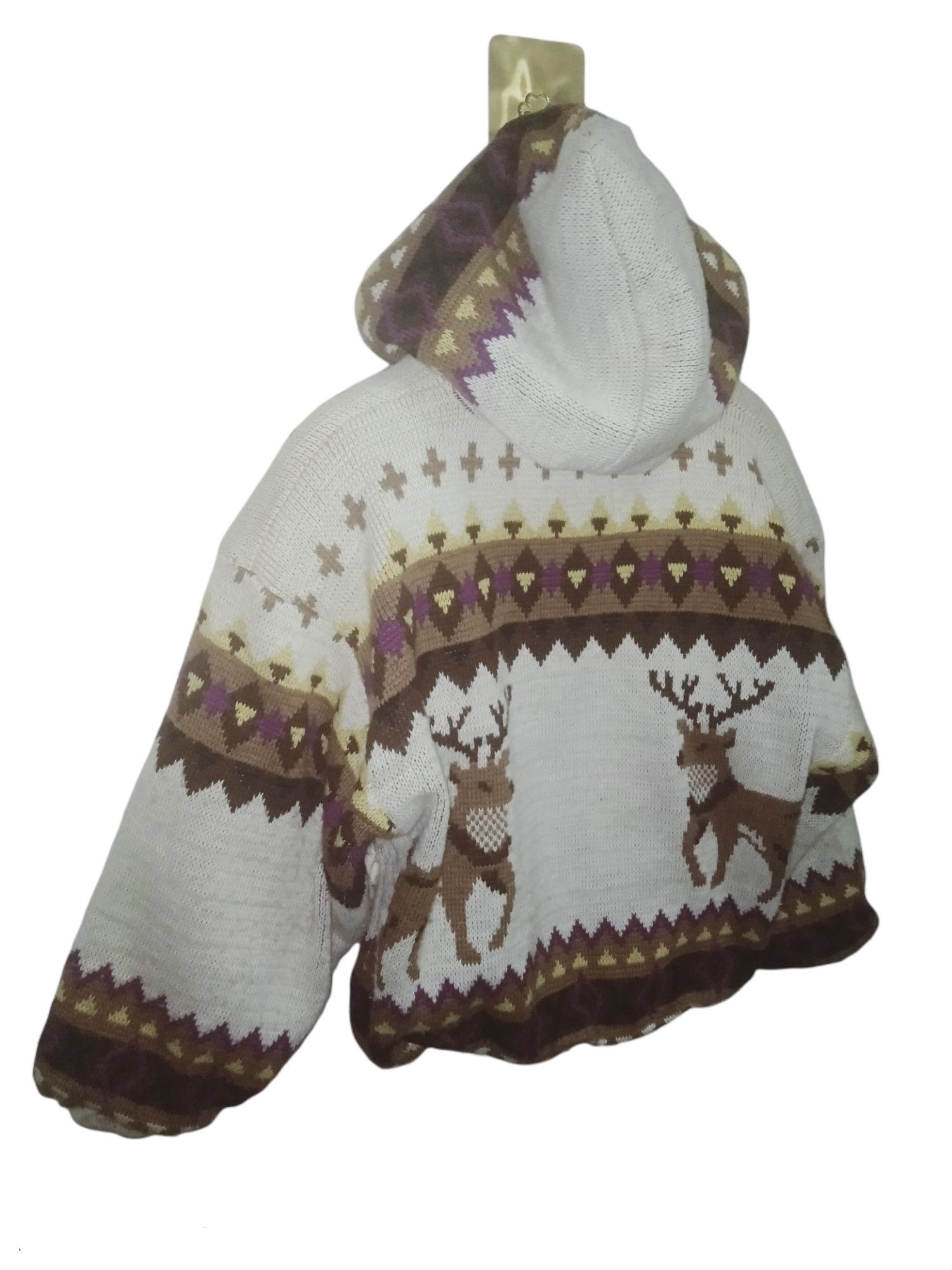 Japanese Brand × Vintage ADEL-1 Vintage Art Aztec Deer Knit Sherpa Hoodie Size US S / EU 44-46 / 1 - 11 Thumbnail